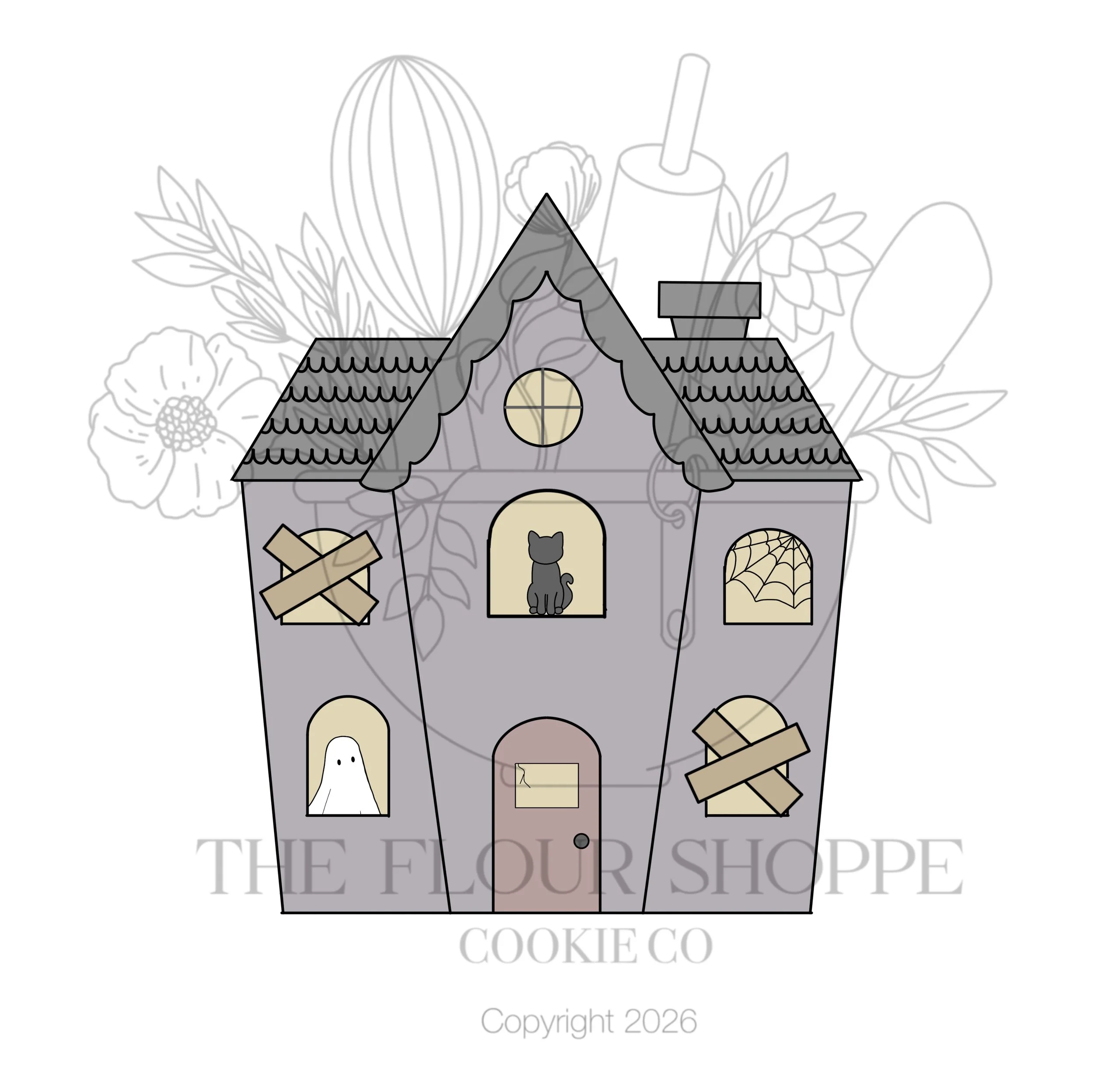Haunted House 1 Cookie Cutter STL