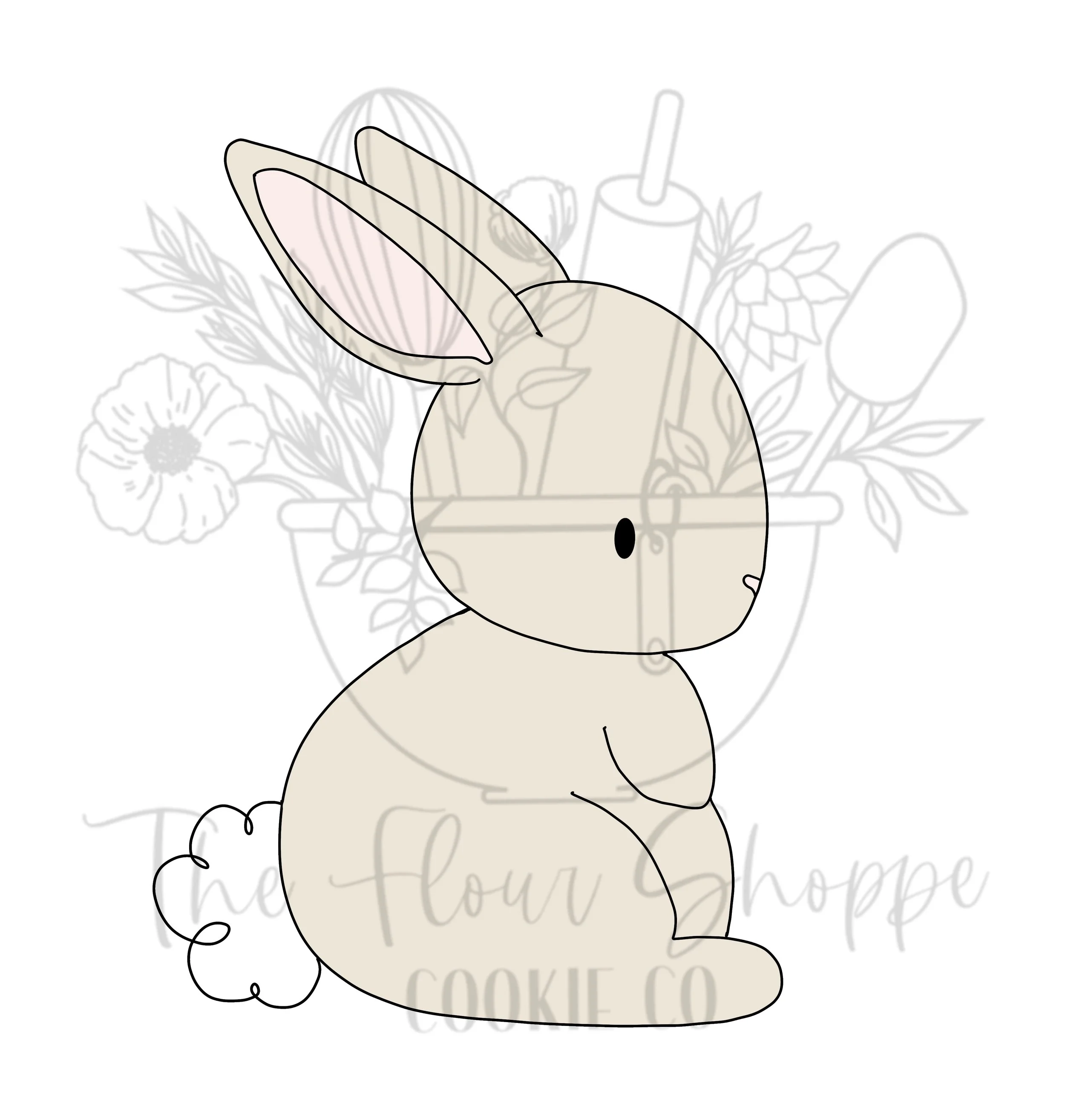 Sitting Bunny 1, Easter Digital STL Cookie Cutter