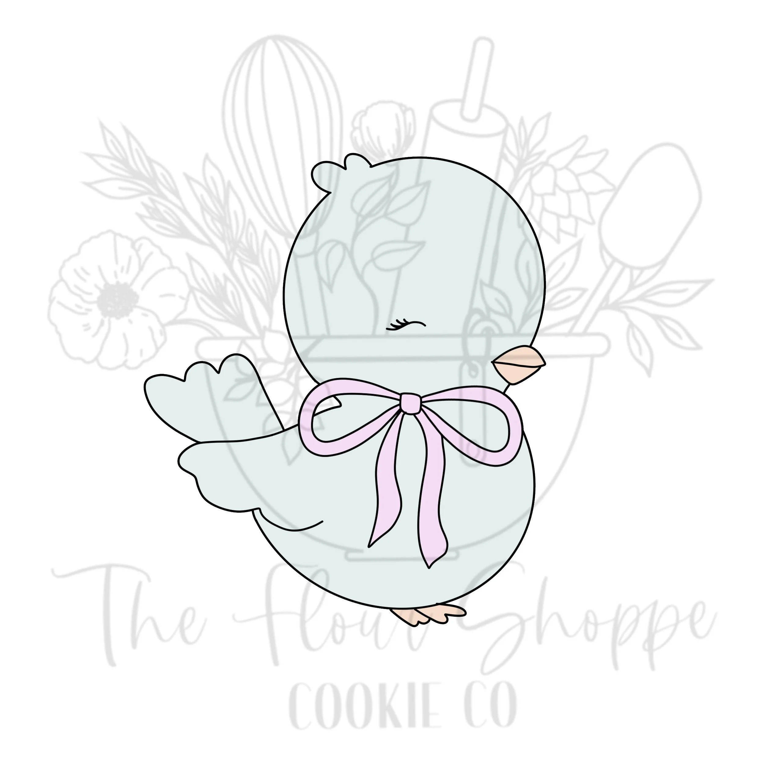 Bird 2 with Bow Cookie Cutter STL