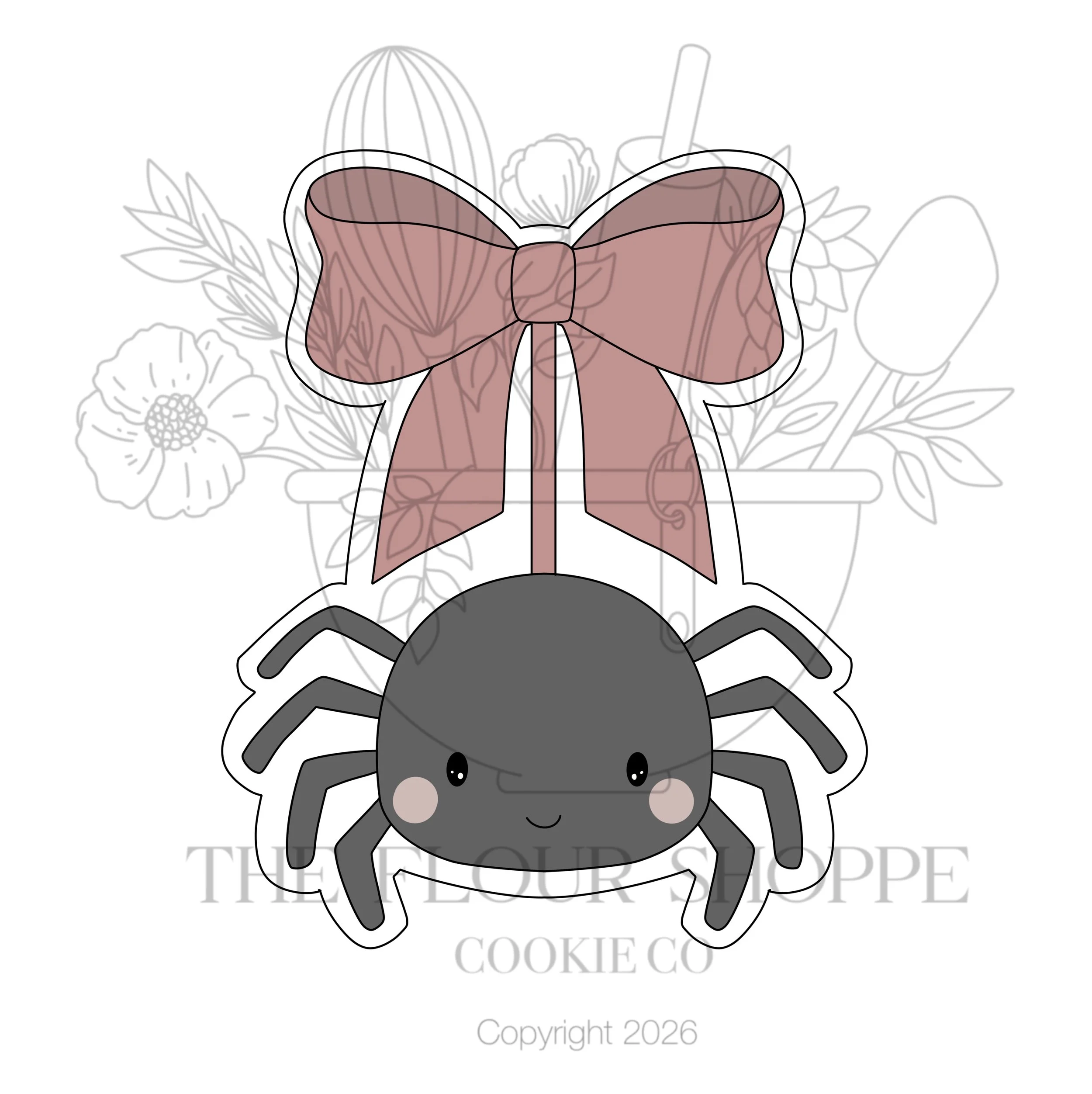 Spider with Bow, Halloween Cutter STL