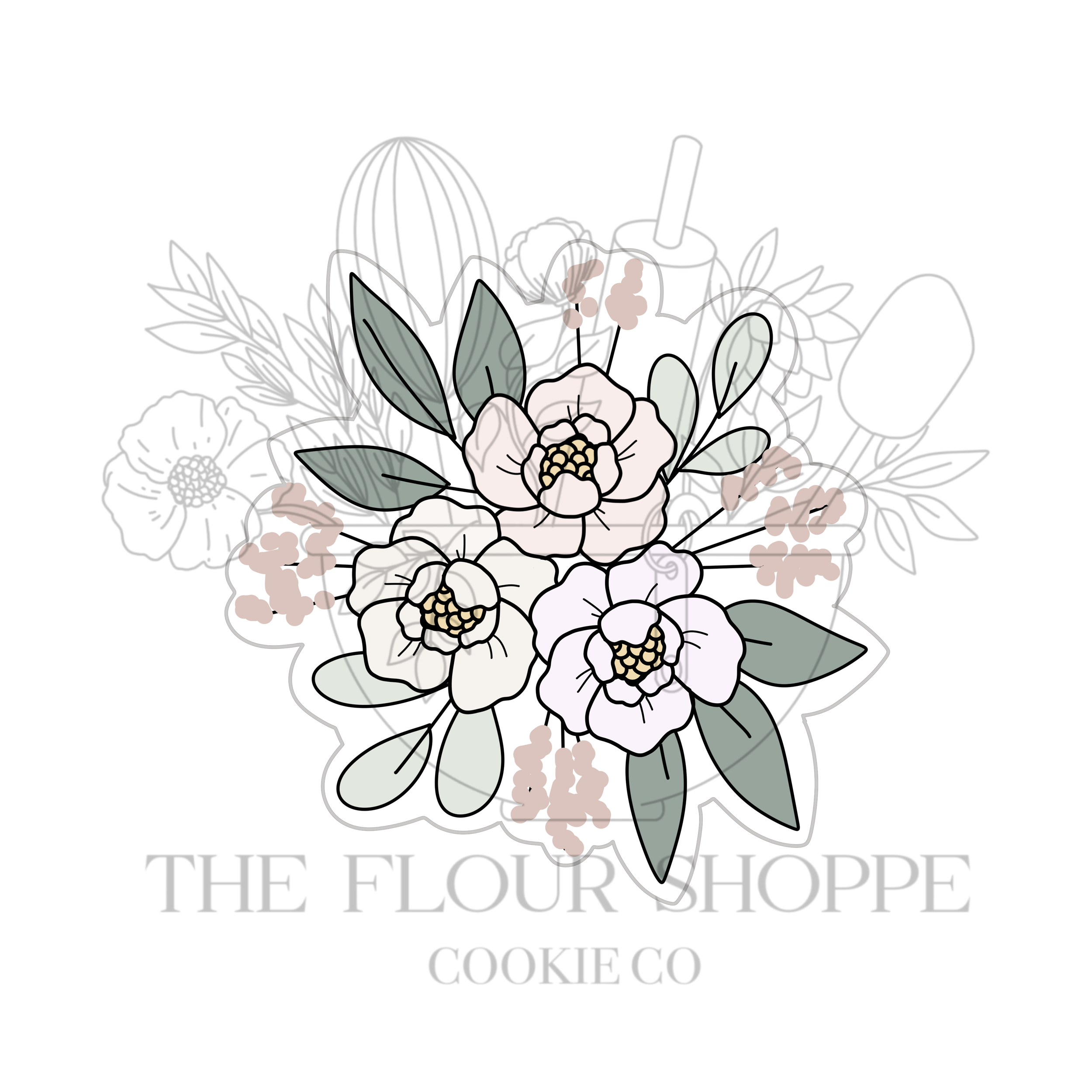 Emilia Floral Cluster, Pumpkin Floral Cutter STL
