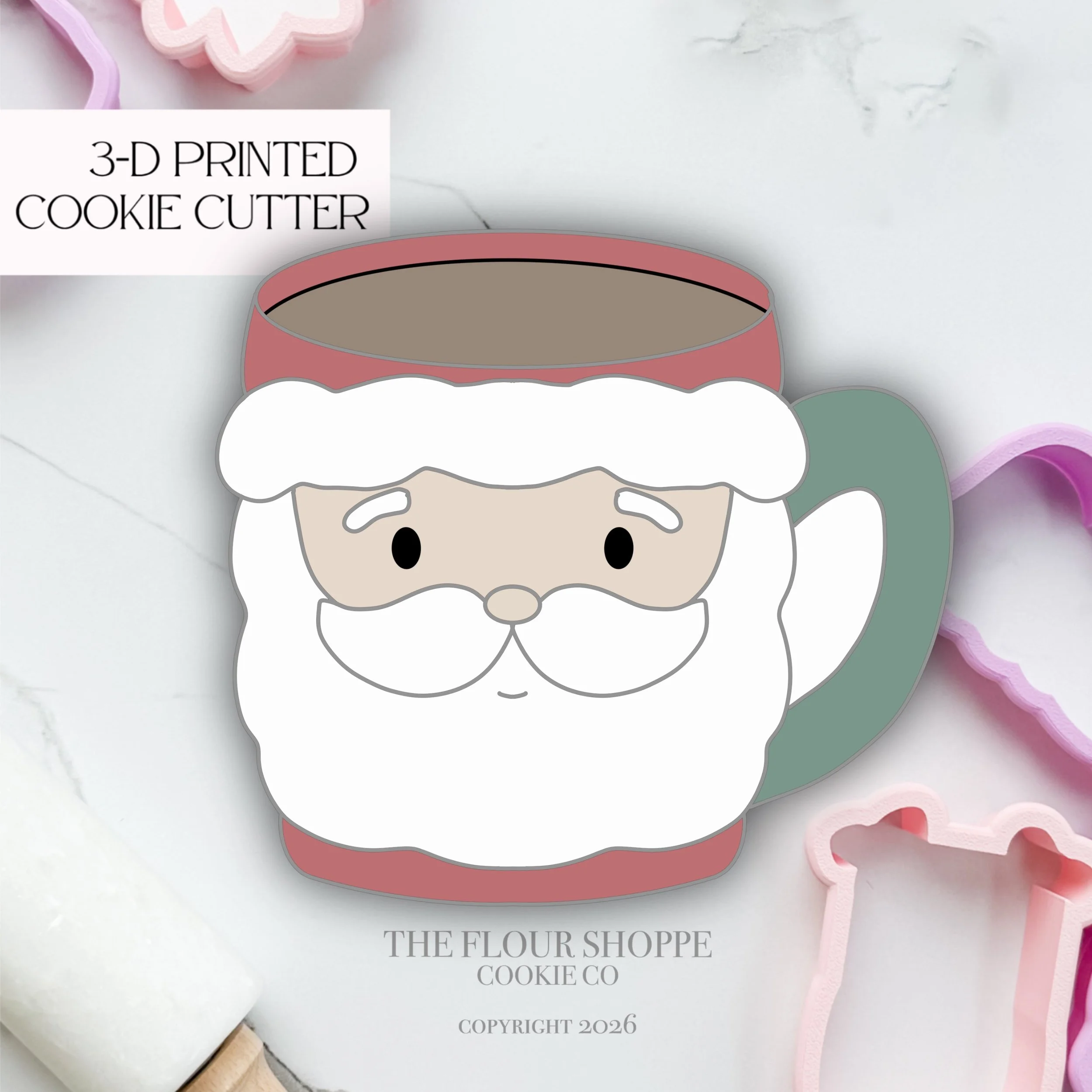 Santa Mug Cookie Cutter STL