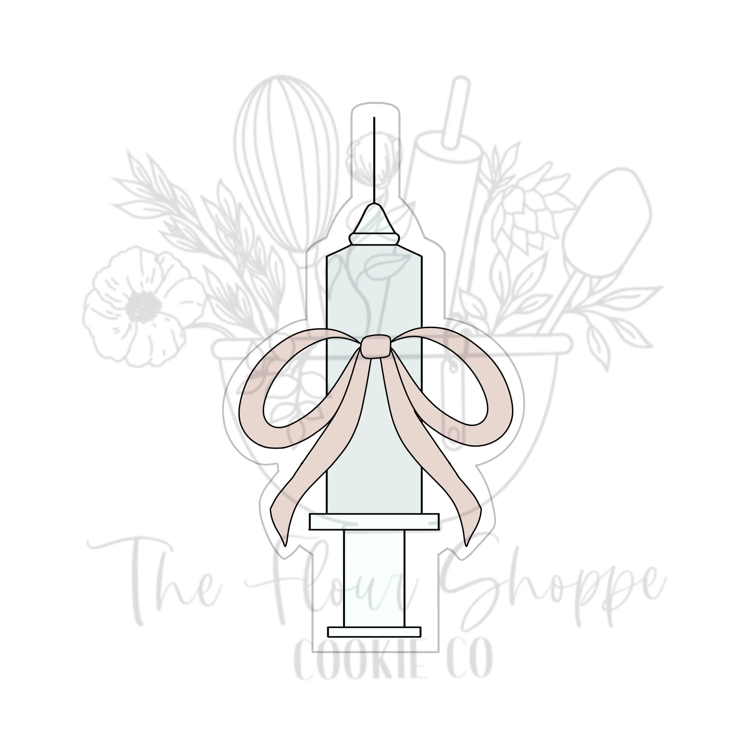 Syringe, Shot with Bow, Doctor, Hospital, Nurse, Cookie Cutter STL