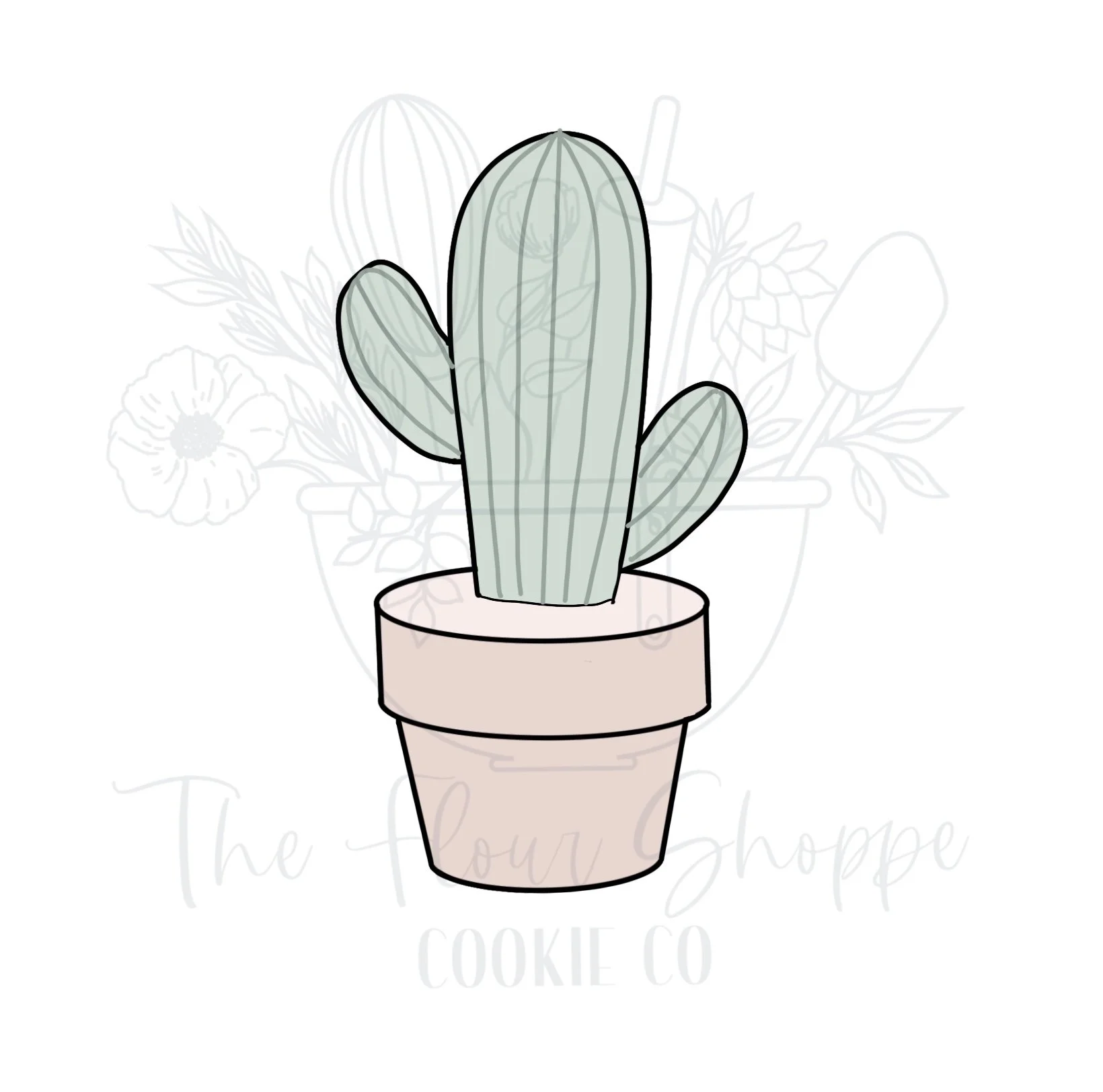 Cactus in a Pot Cookie Cutter STL