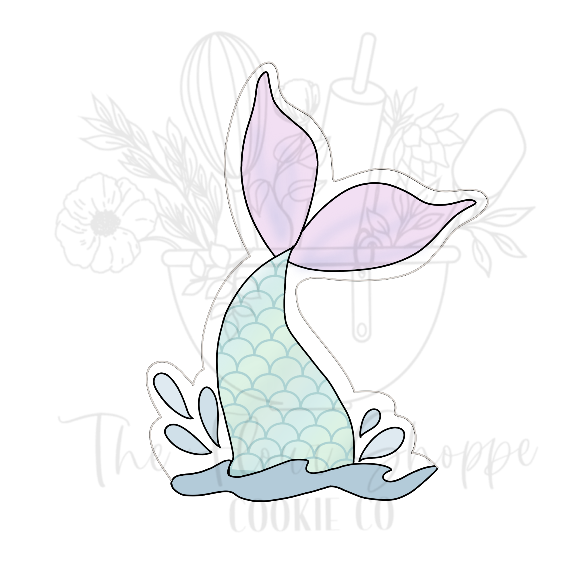 Mermaid Tail  3 Cookie Cutter STL