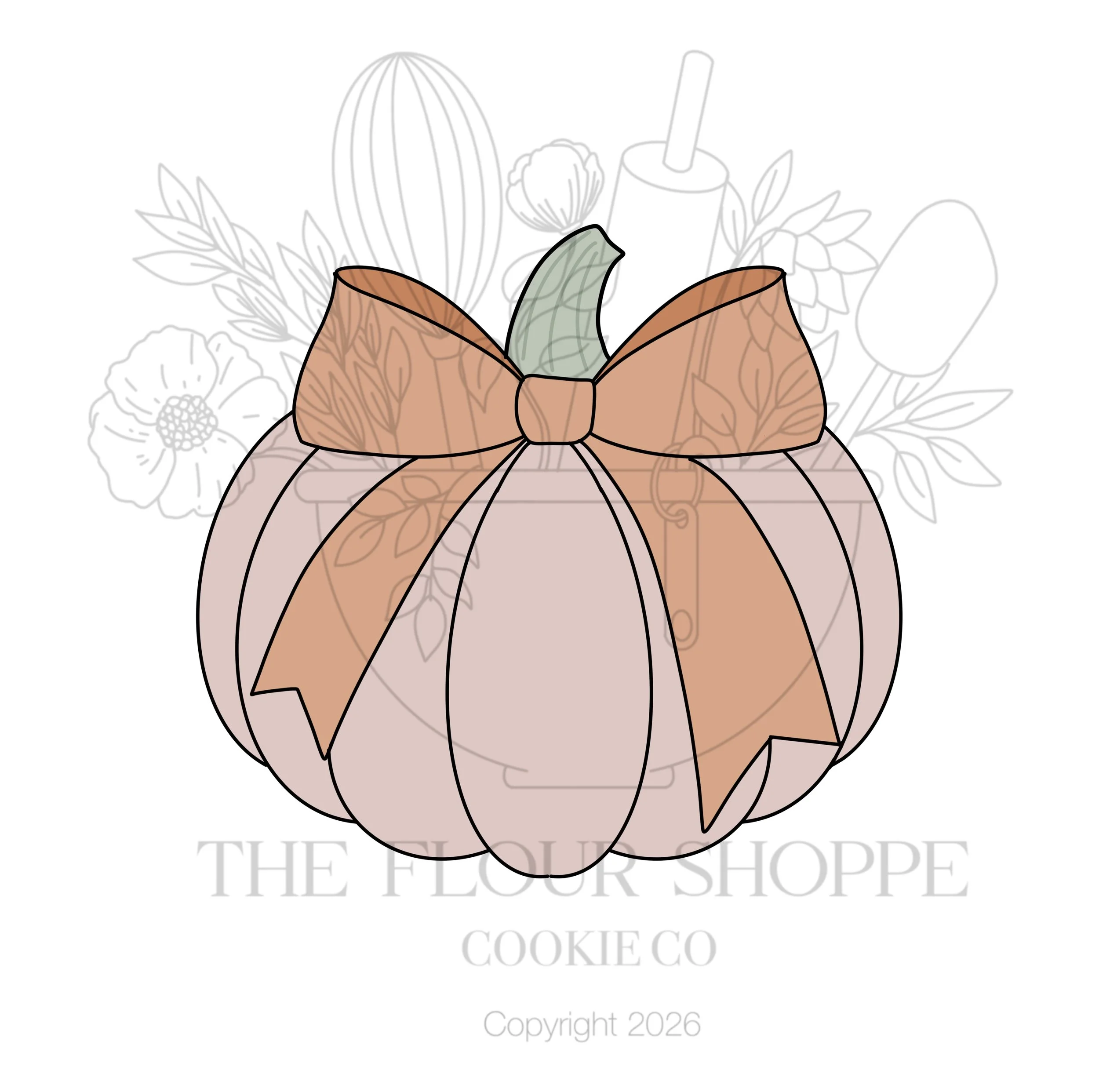 Pumpkin 5 with Bow Cookie Cutter STL