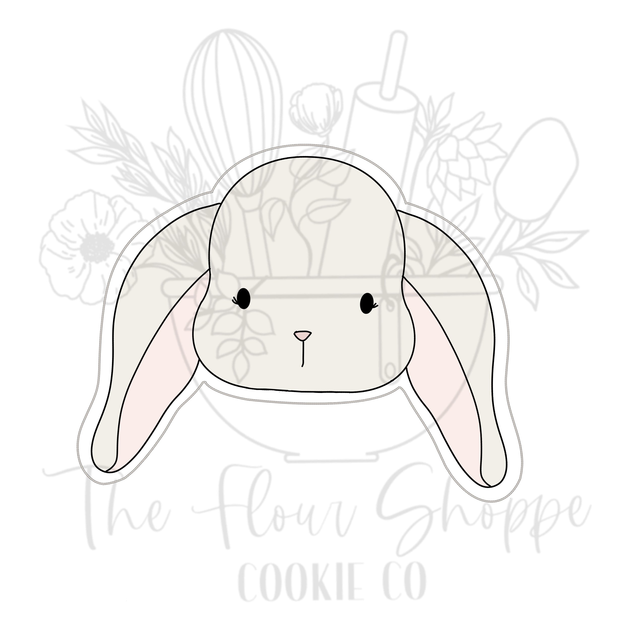 Bunny Rabbit Face 3, Easter Digital STL Cookie Cutter