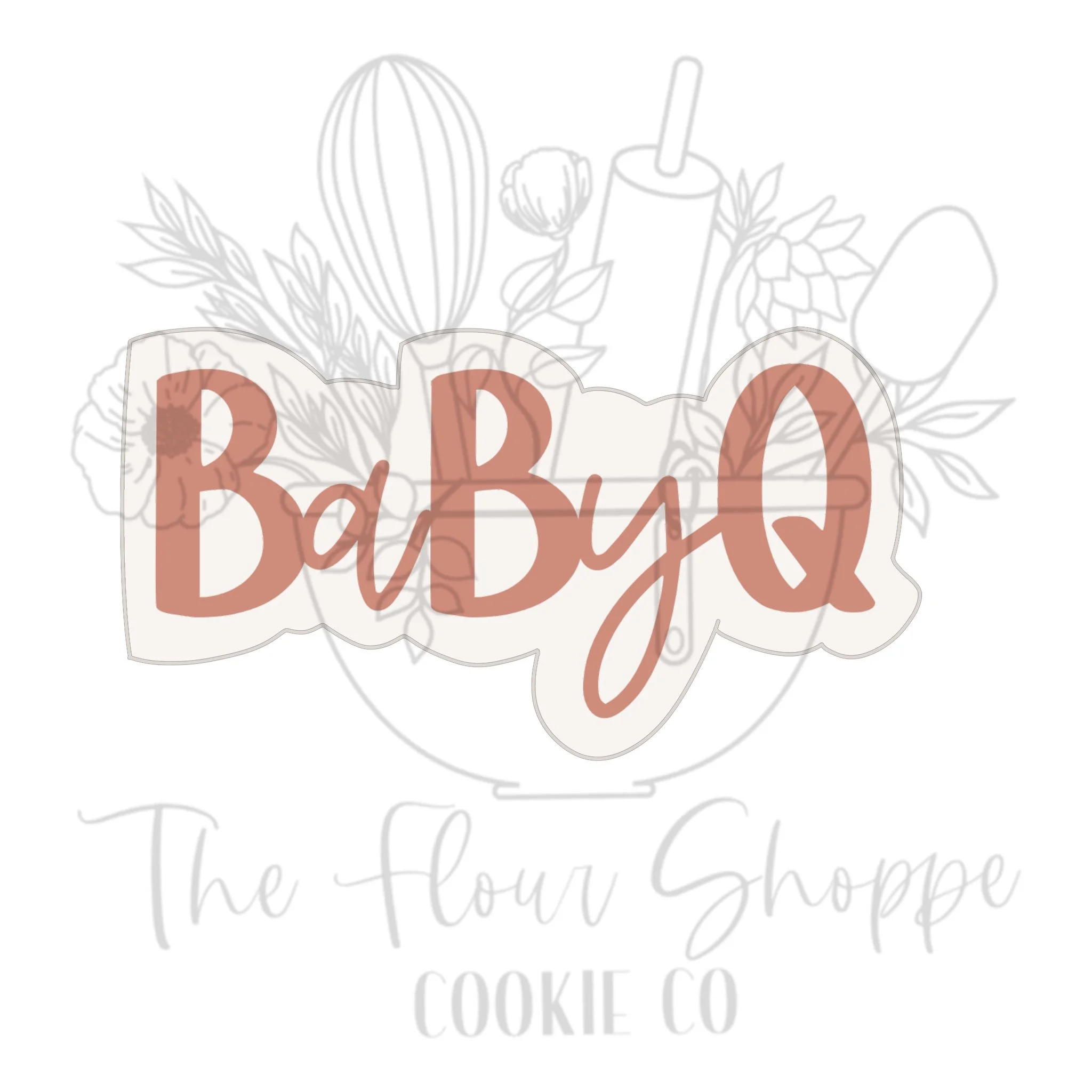 BabyQ Plaque, Baby Shower Barbecue BBQ Cookie Cutter STL Set