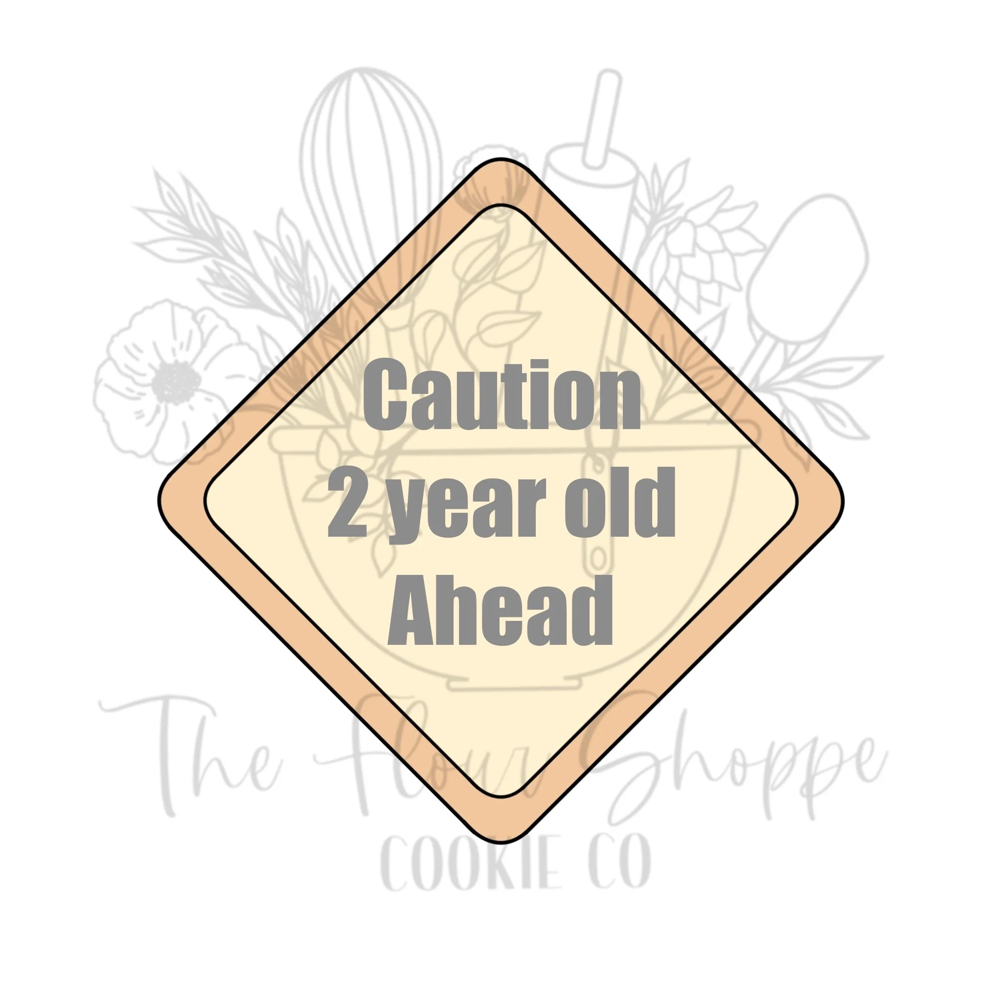 Construction Sign, Rounded Diamond Truck Cookie Cutter STL