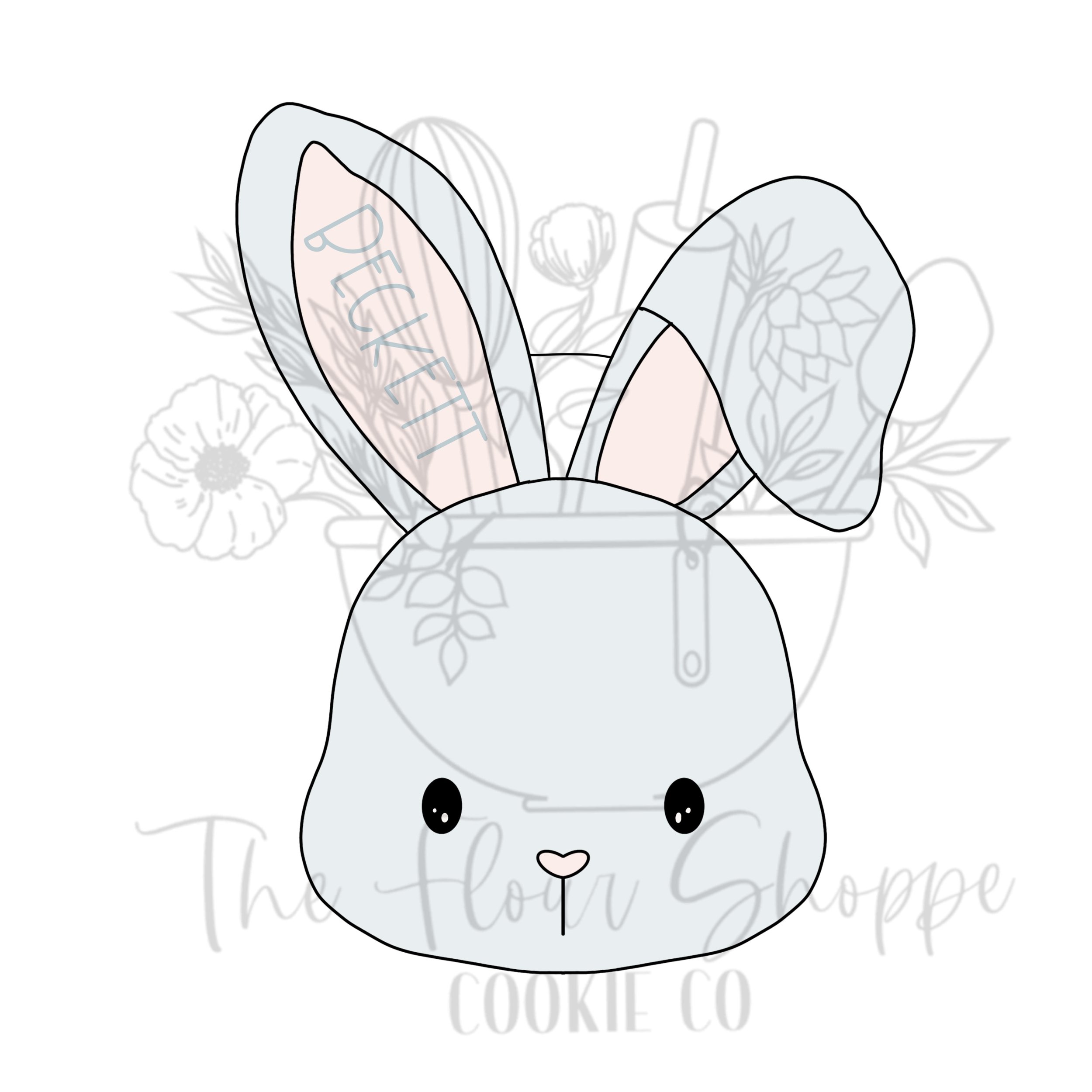 Bunny Rabbit Face 2, Easter Digital STL Cookie Cutter