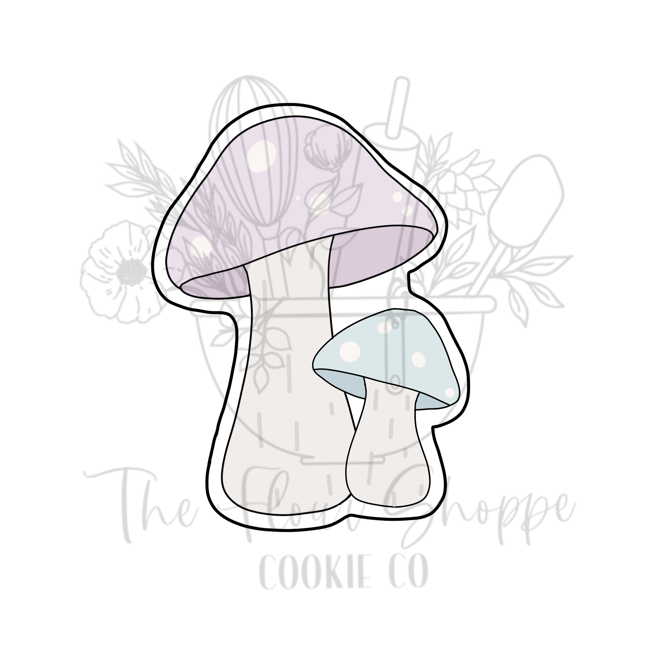 Mushroom Duo Cookie Cutter STL