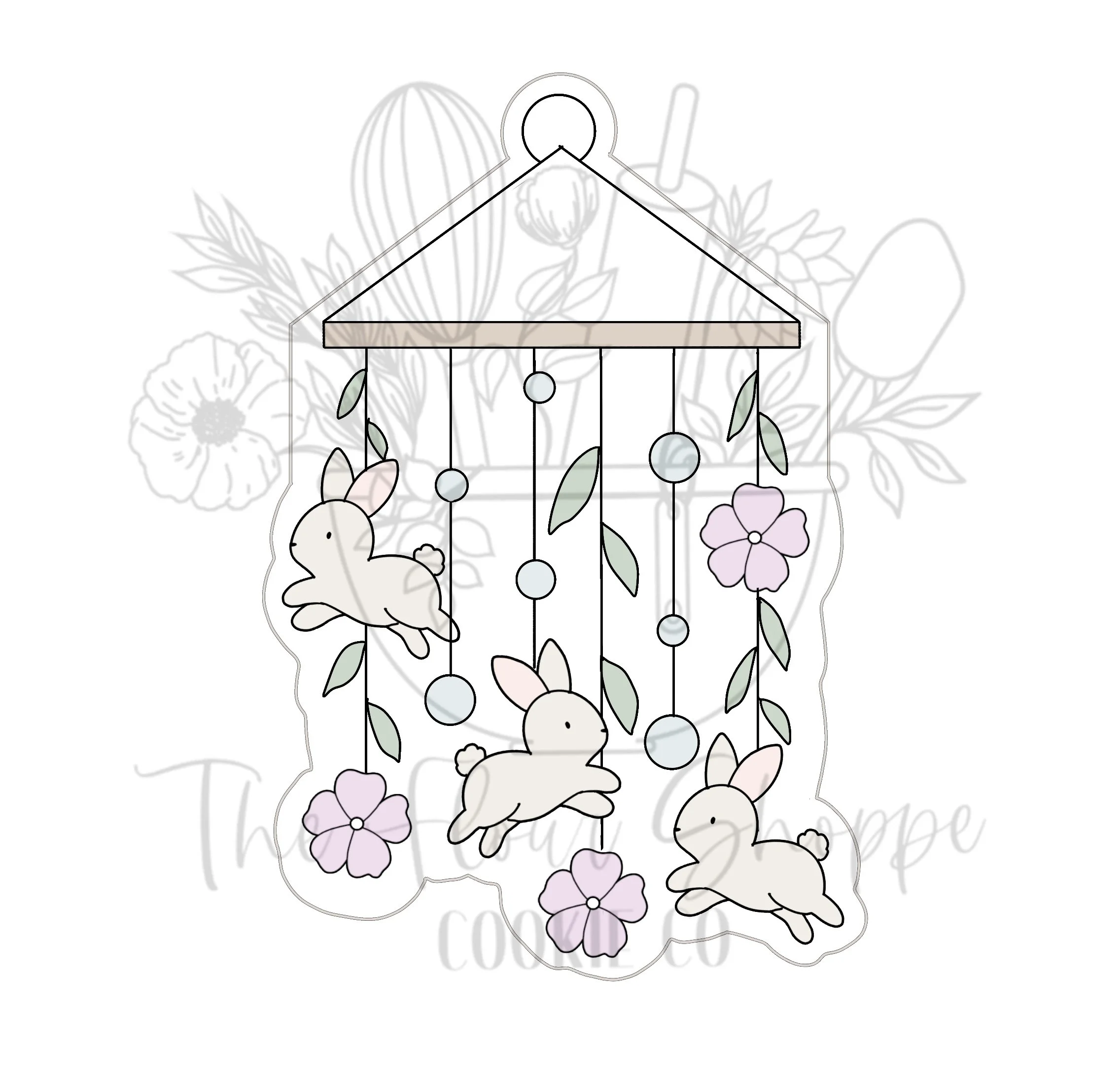 Bunny Baby Mobile, Cookie Cutter STL