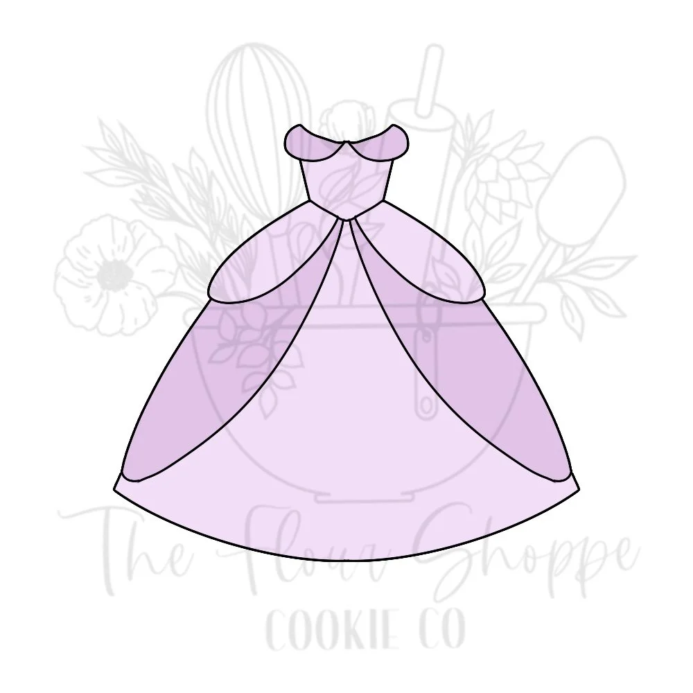 Princess Dress 3 Cookie Cutter STL