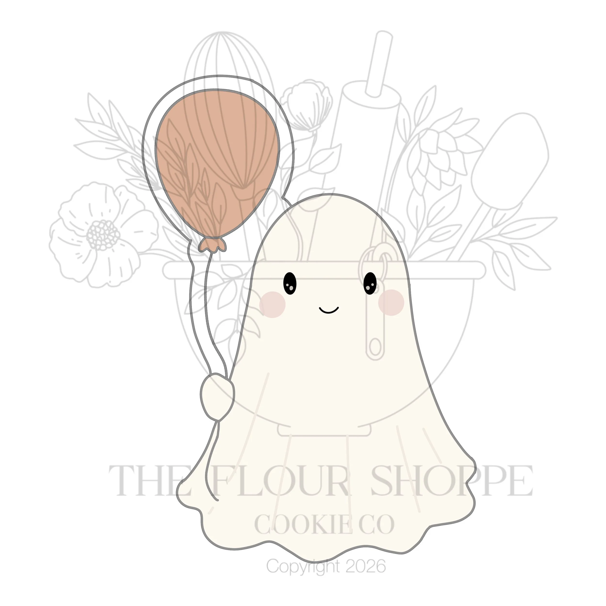 Ghost 9 with Balloon Cookie Cutter STL