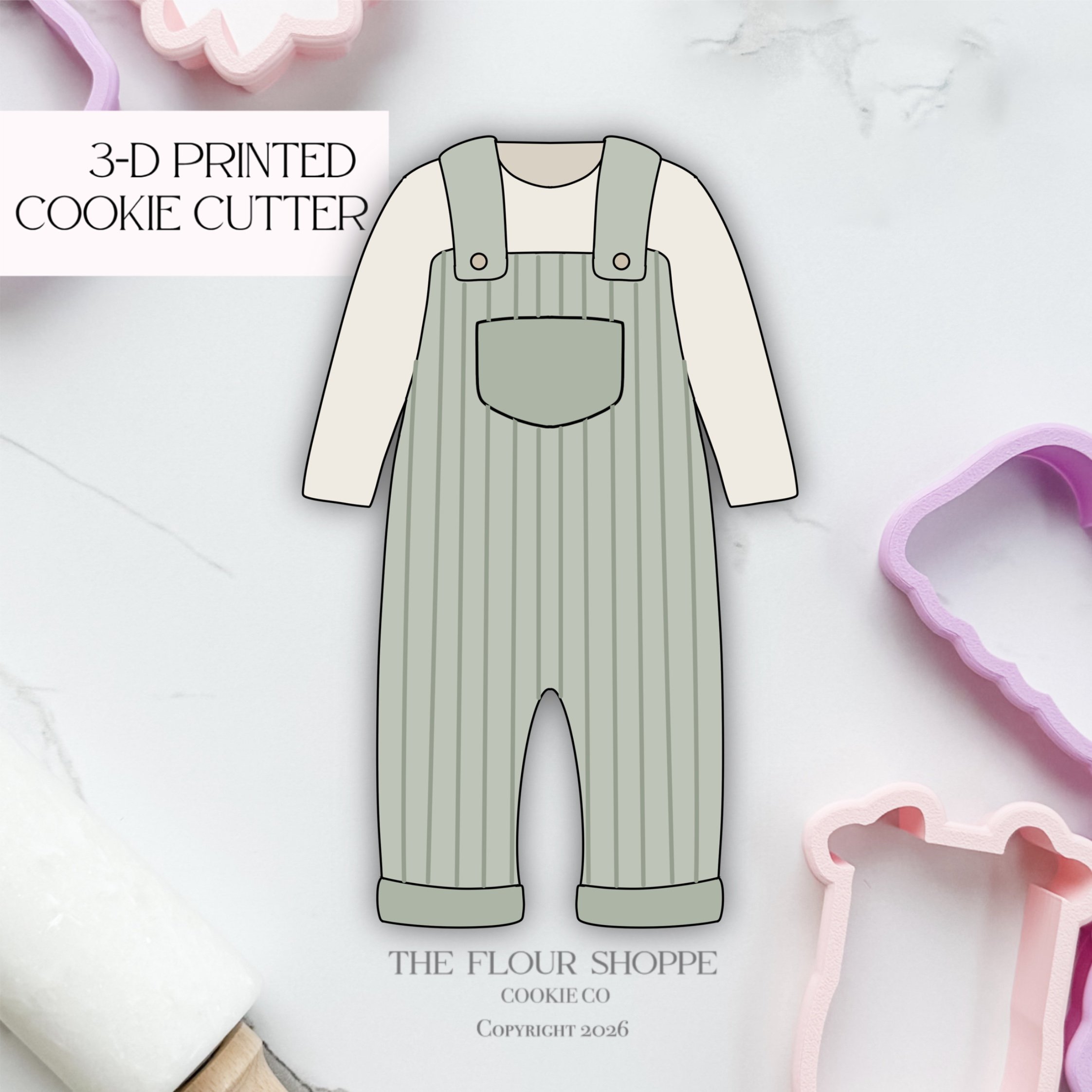 Baby Overalls 4 Cookie Cutter STL