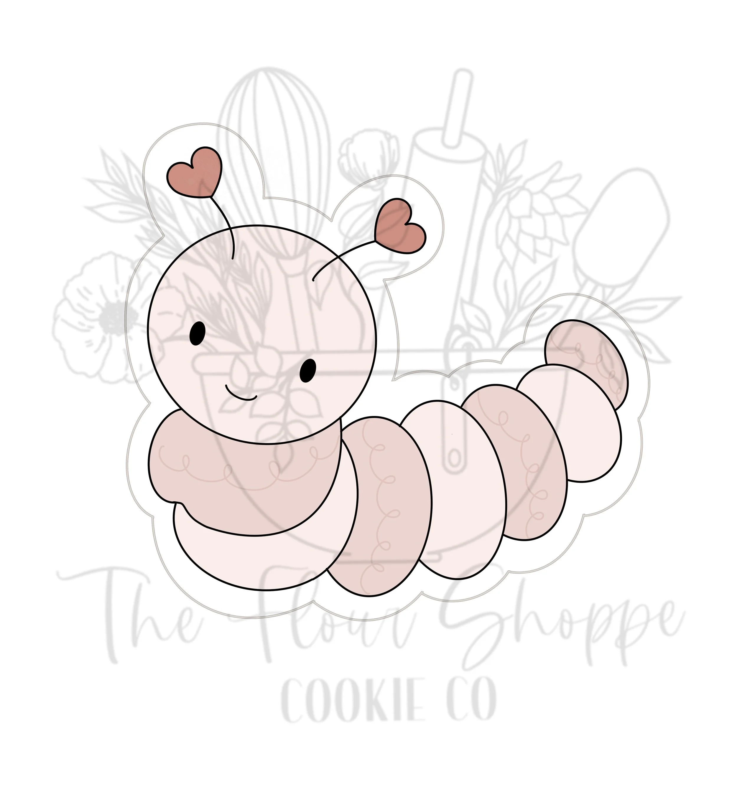 Love Bug Caterpillar Valentine's Day Cookie Cutter STL
