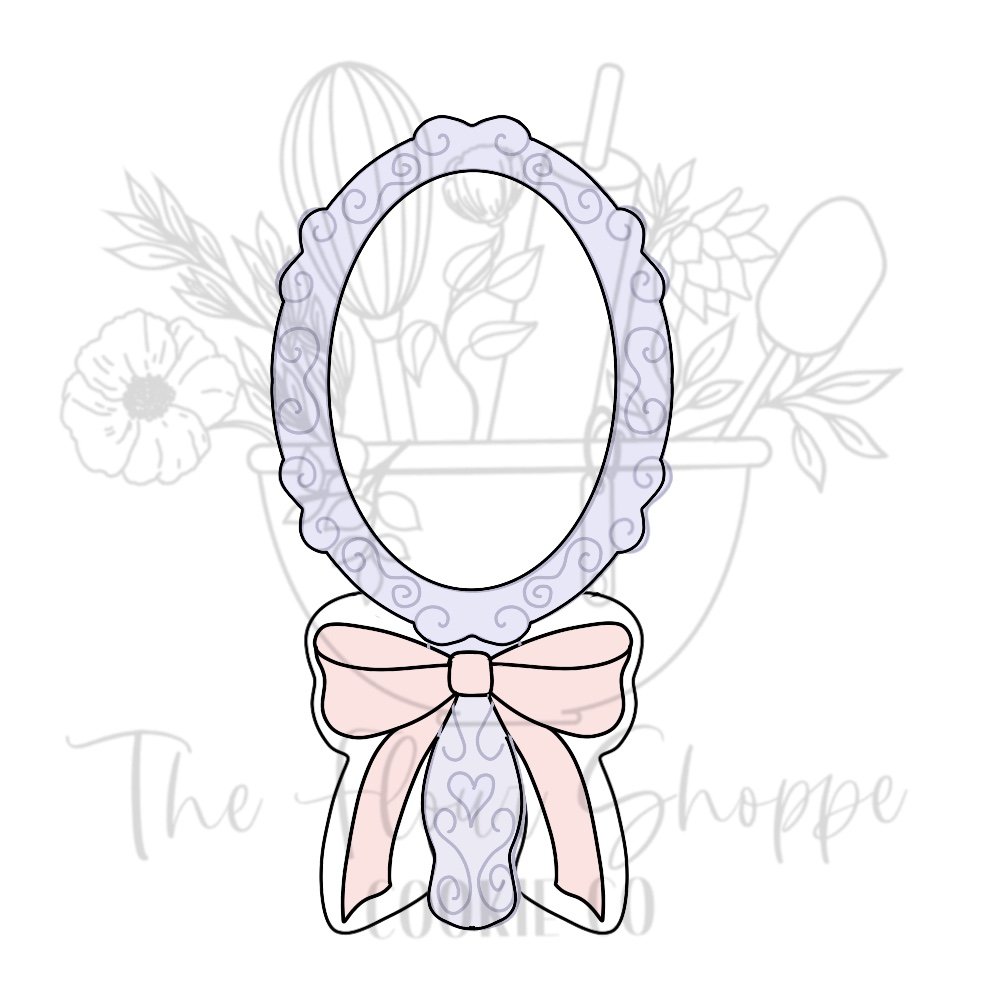 Princess Mirror with Bow, Cookie Cutter STL