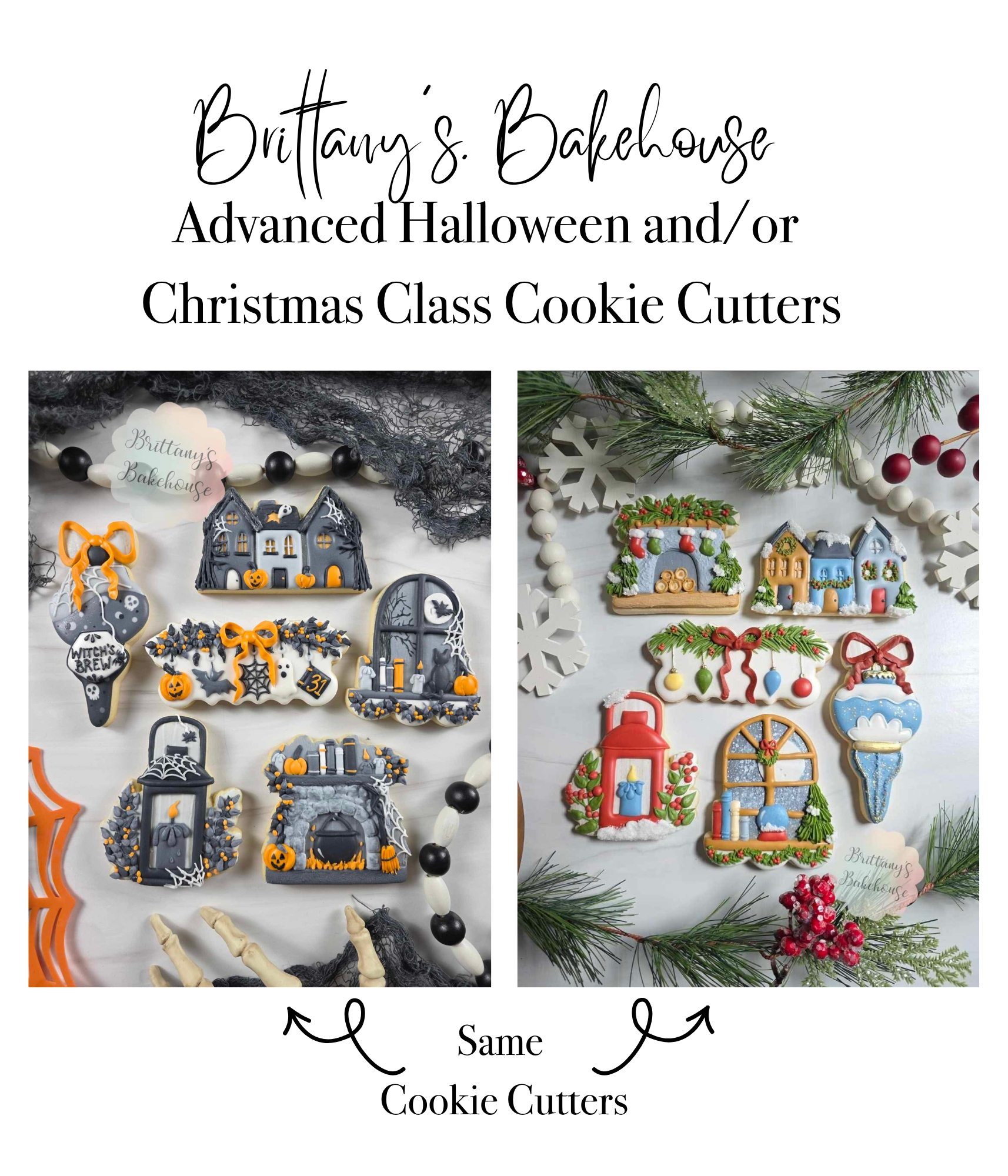 Brittany's Bakehouse Advanced Halloween or Christmas Cookie Class Cookie Cutter STLs