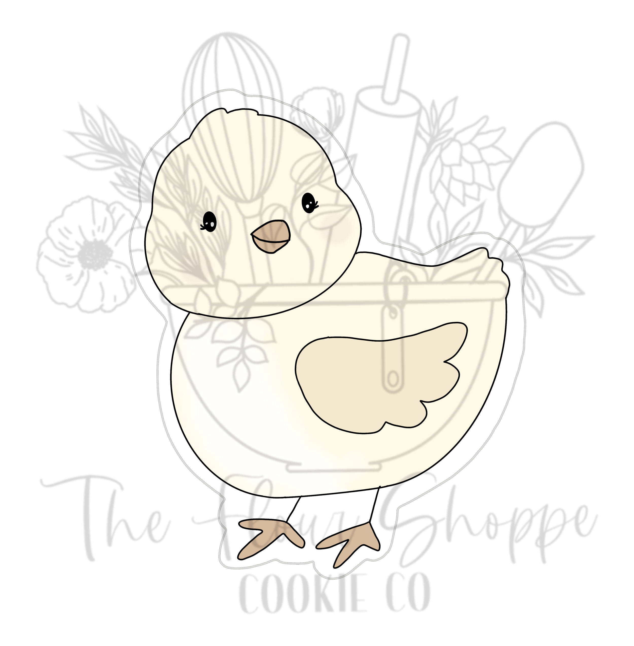 Chick 2 with Bow A Baby Chicken Cookie Cutter STL