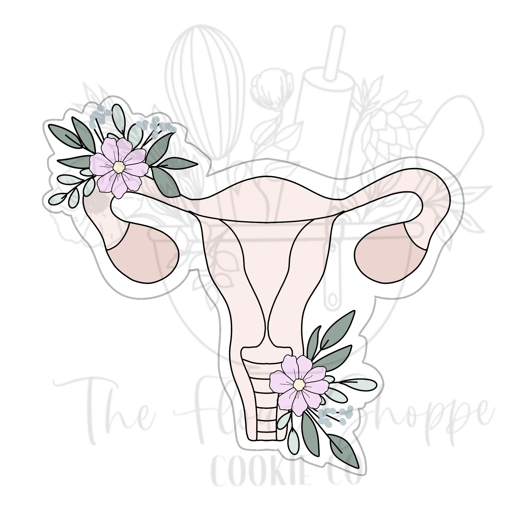 Floral Uterus, Pregnancy, Labor and Delivery, Mother's Day, Women's Day, Doctor, Hospital, Nurse, Cookie Cutter STL
