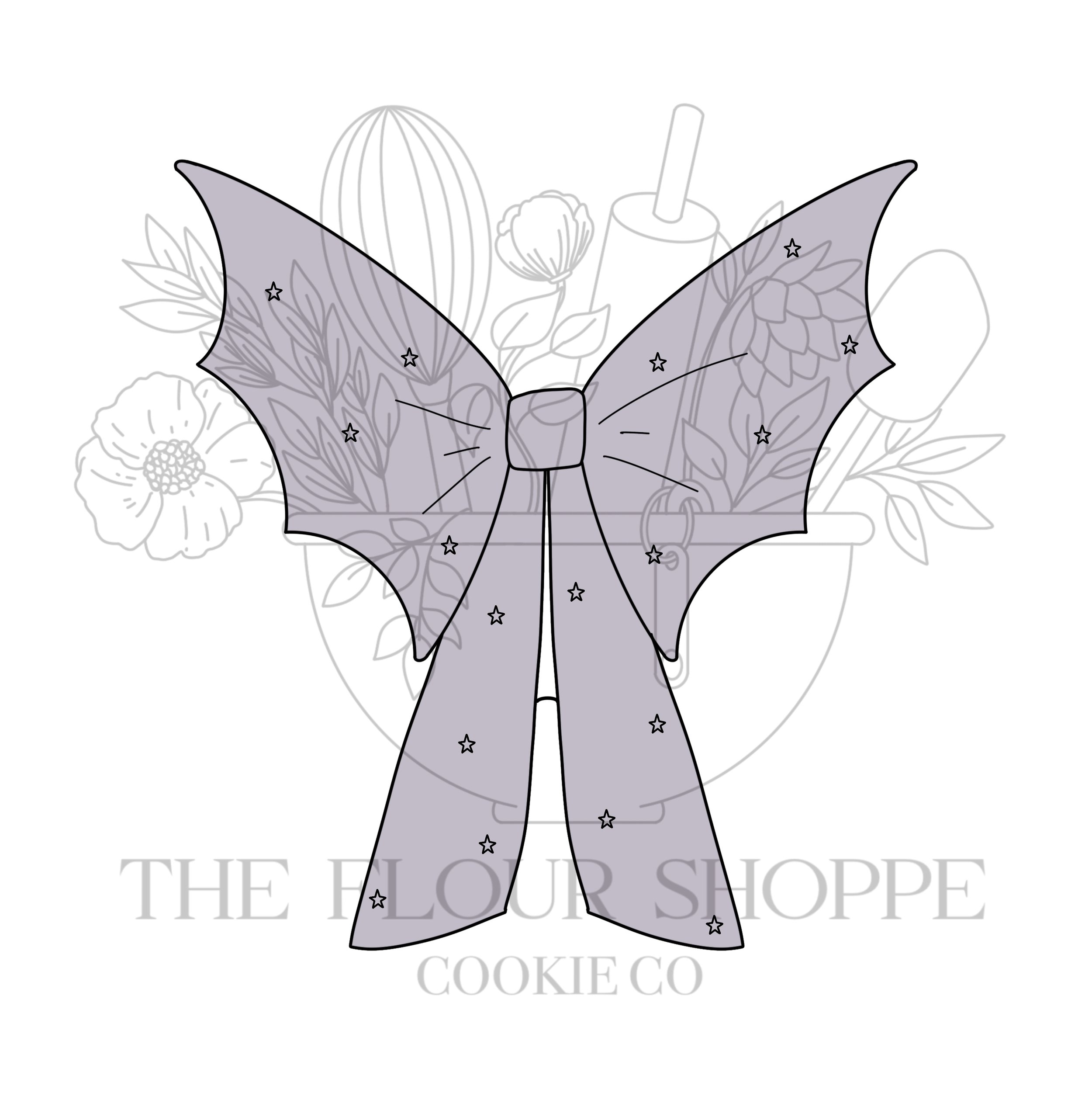 Bat Bow Cookie Cutter STL