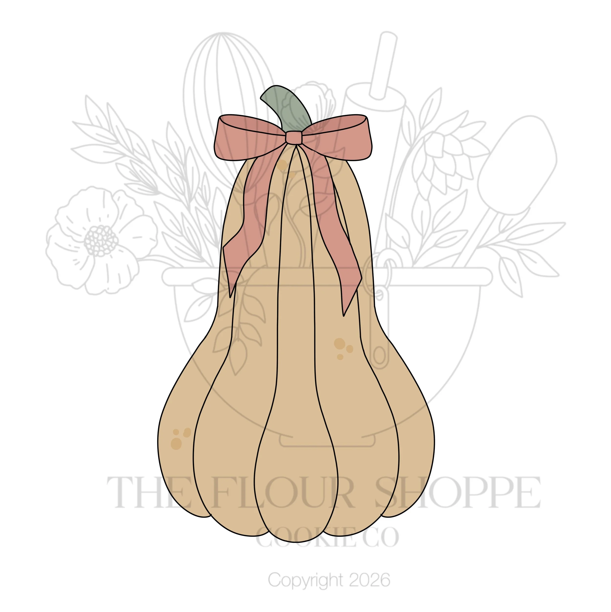 Pumpkin 4 with Bow Cookie Cutter STL