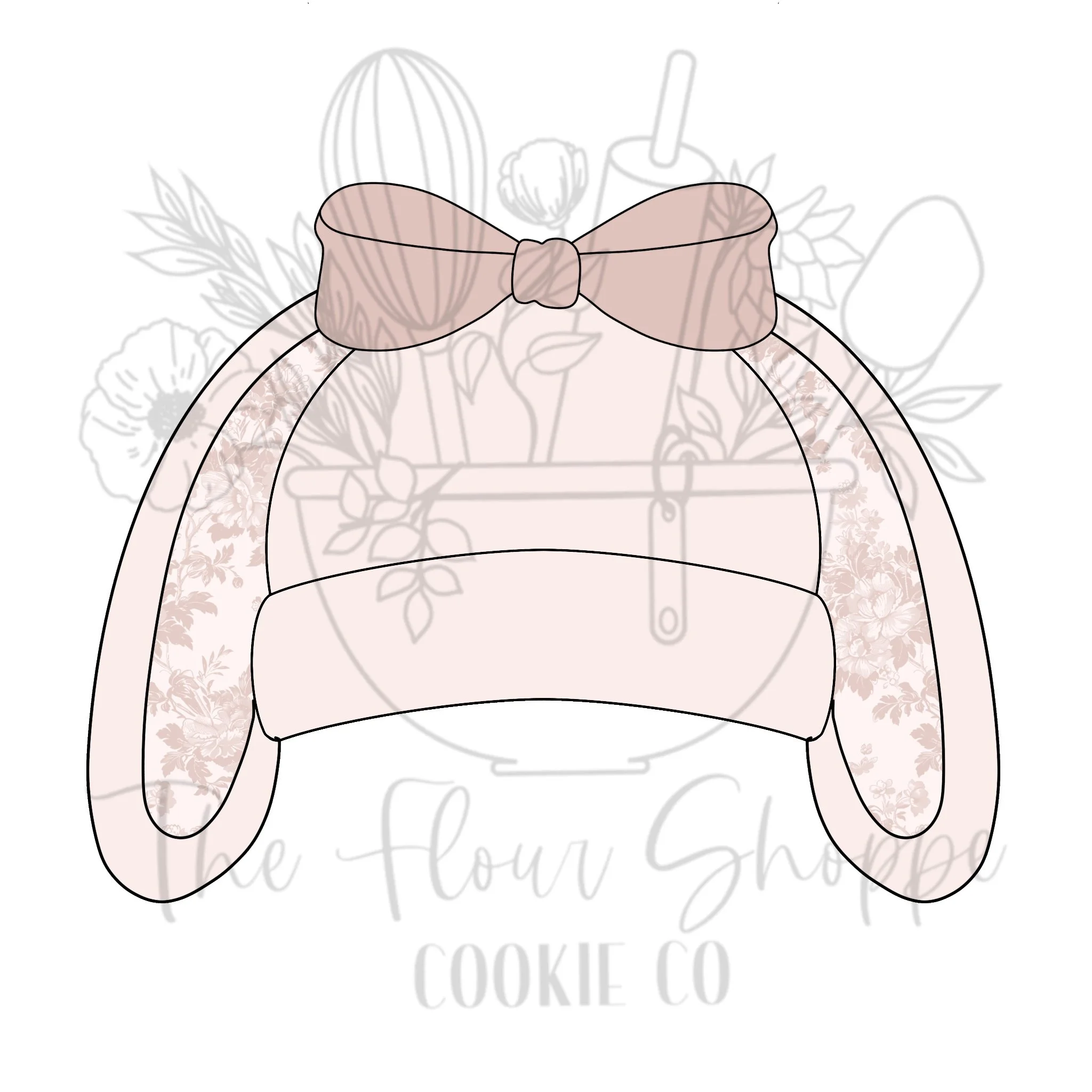 Bunny Baby Hat with Bow Cookie Cutter STL