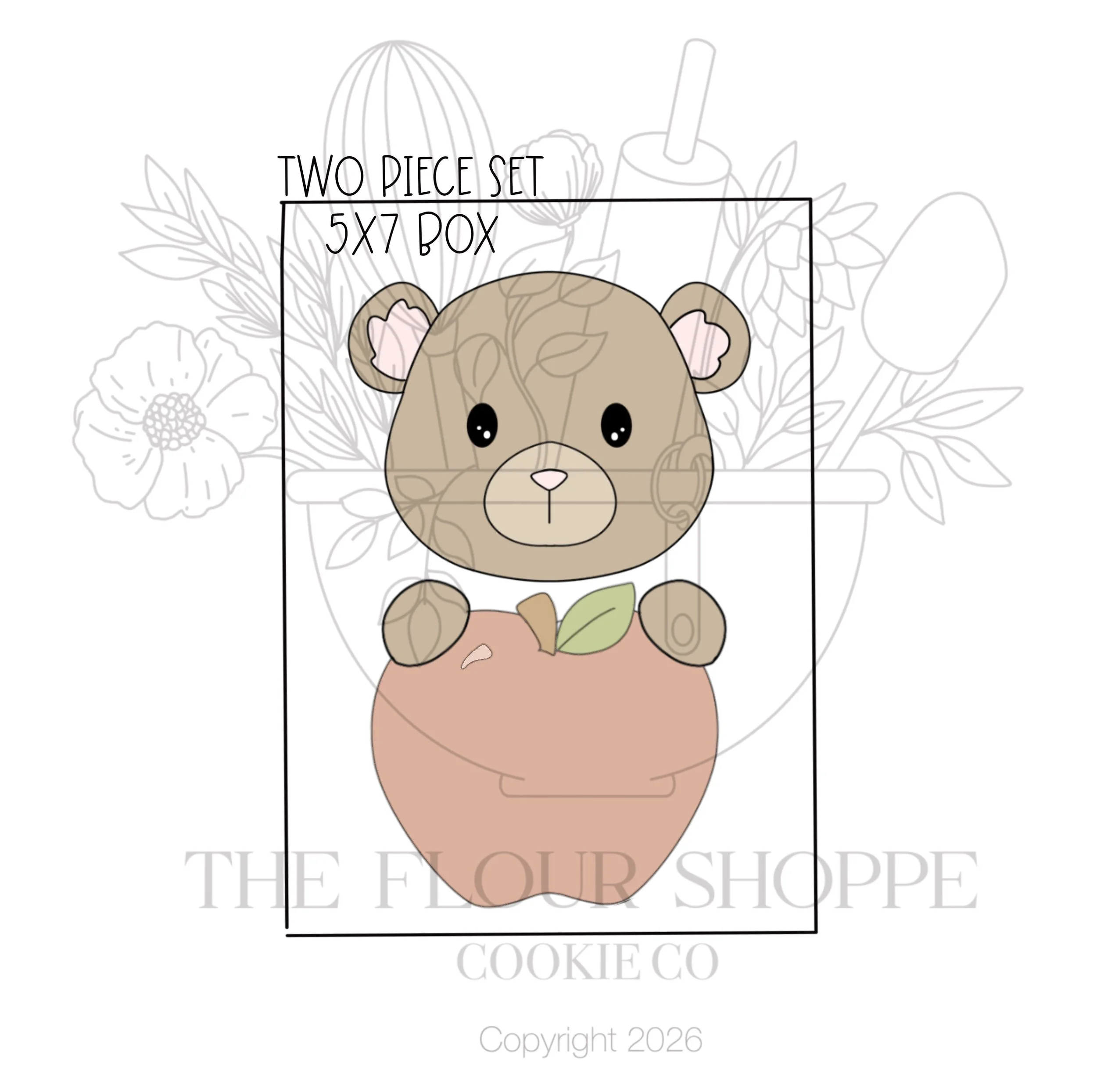 Bear with Apple Cookie Cutter STL