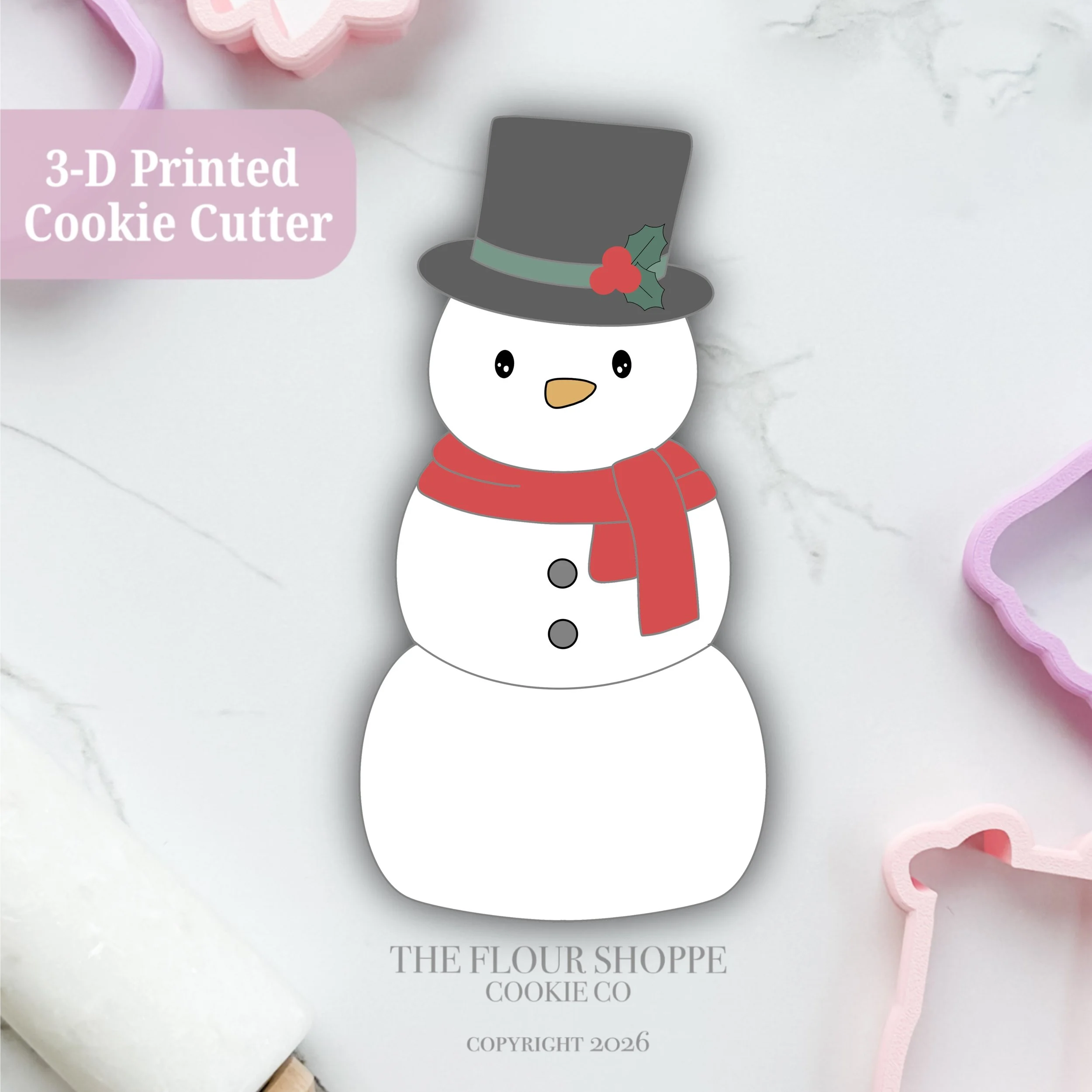 Snowman 5 Cookie Cutter STL