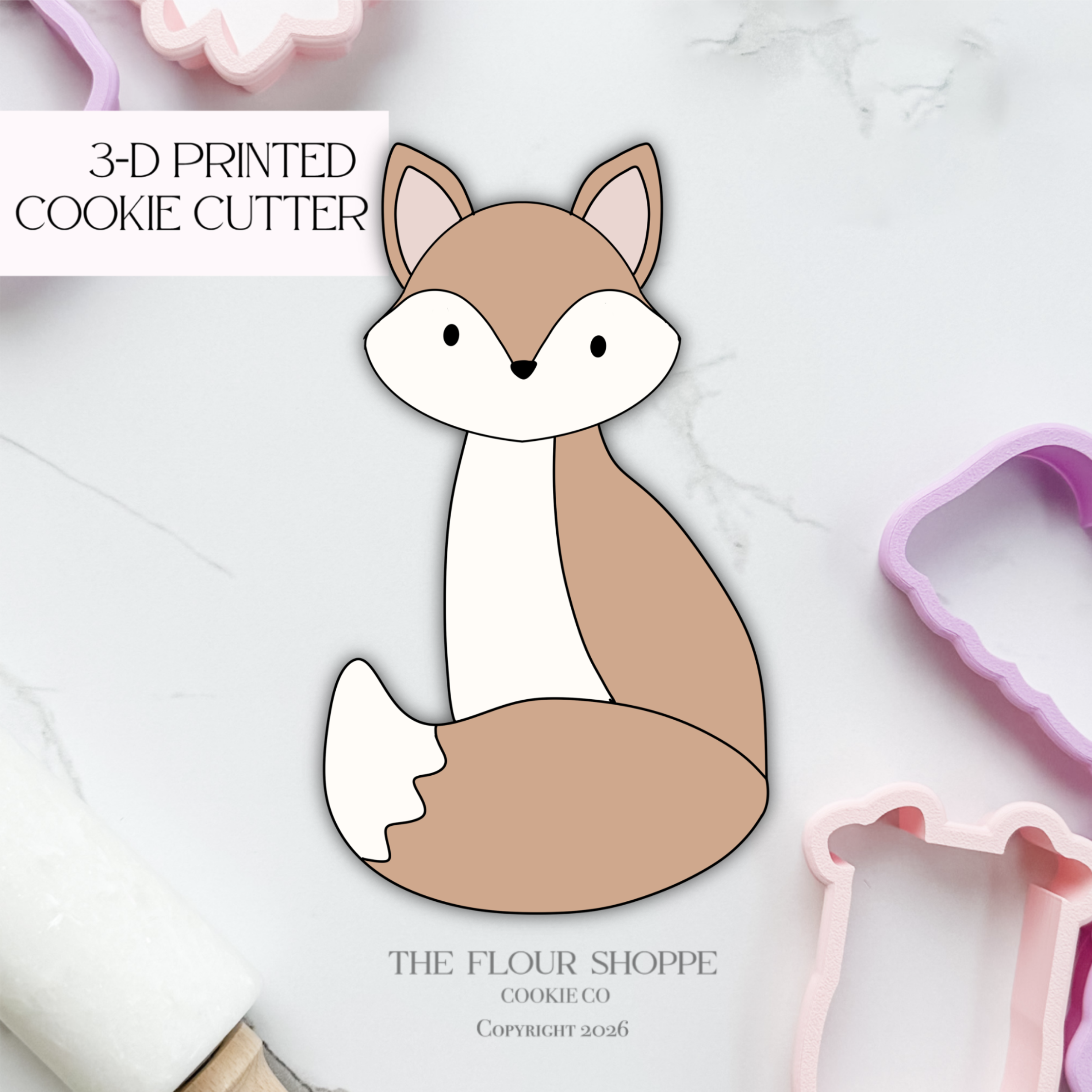 Fox 3 Cookie Cutter STL