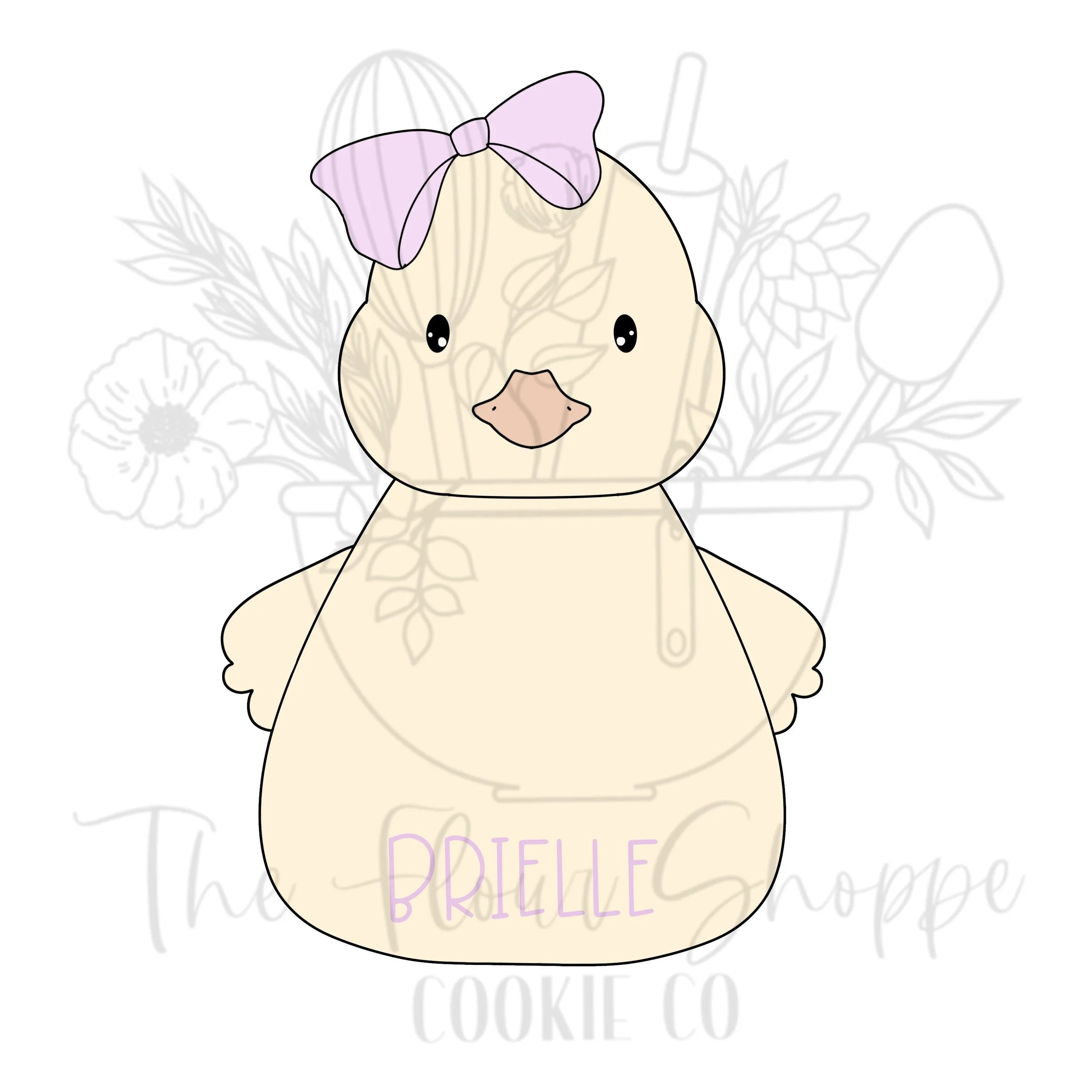 Round Duck with Bow, Easter Digital STL Cookie Cutter