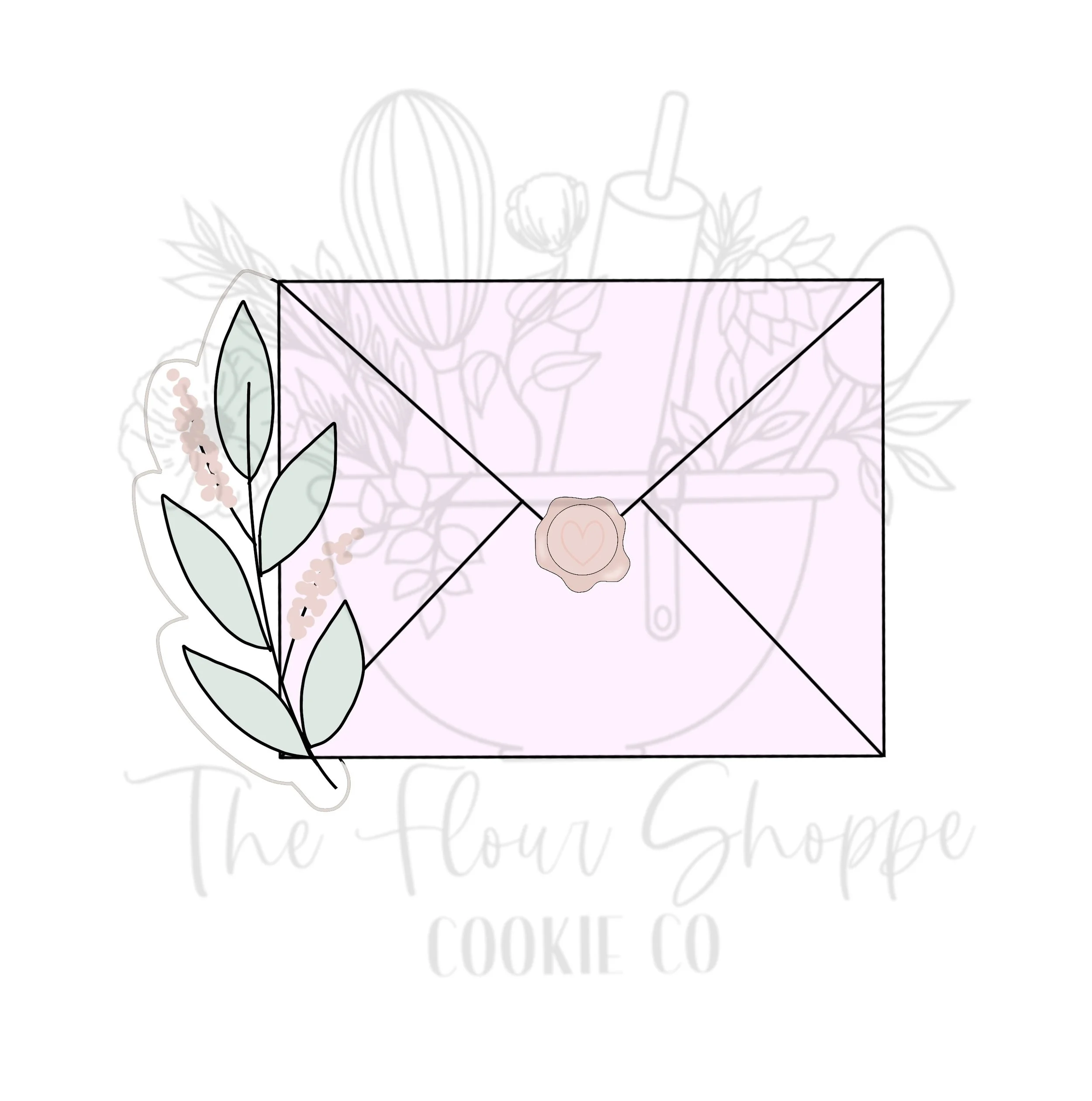 Floral Envelope 1 Cookie Cutter STL