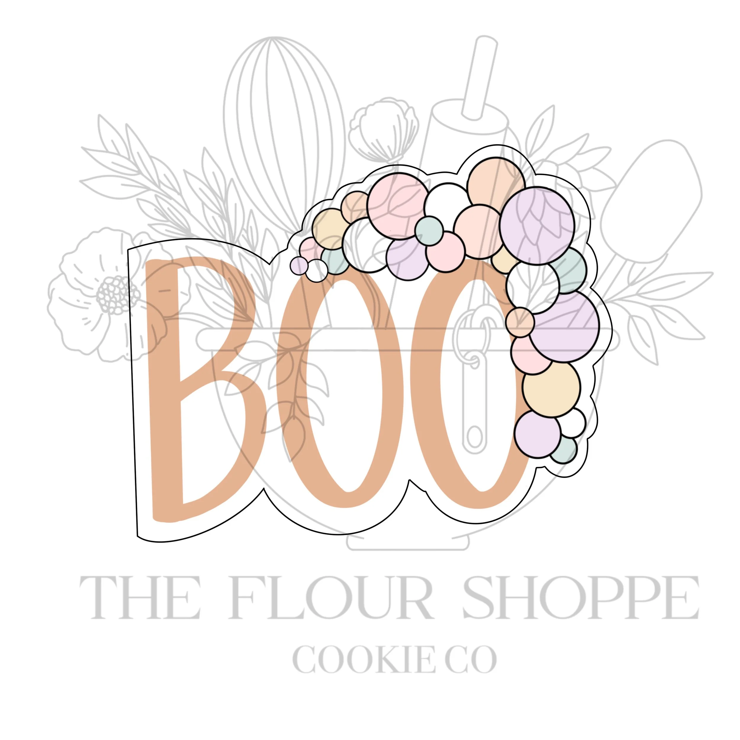 BOO with Balloons, Halloween Cutter STL