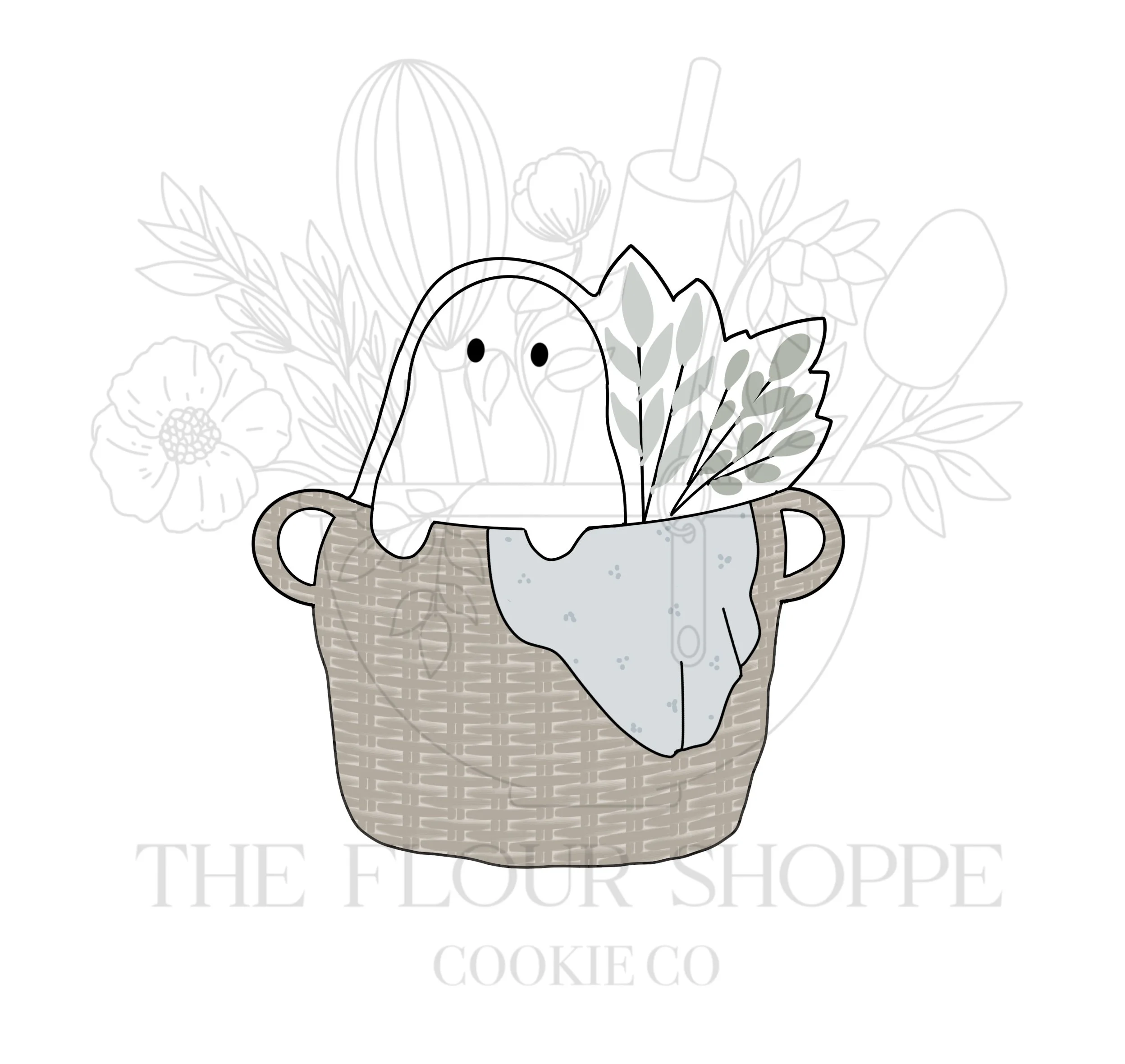Baby Ghost Basket Cookie Cutter STL