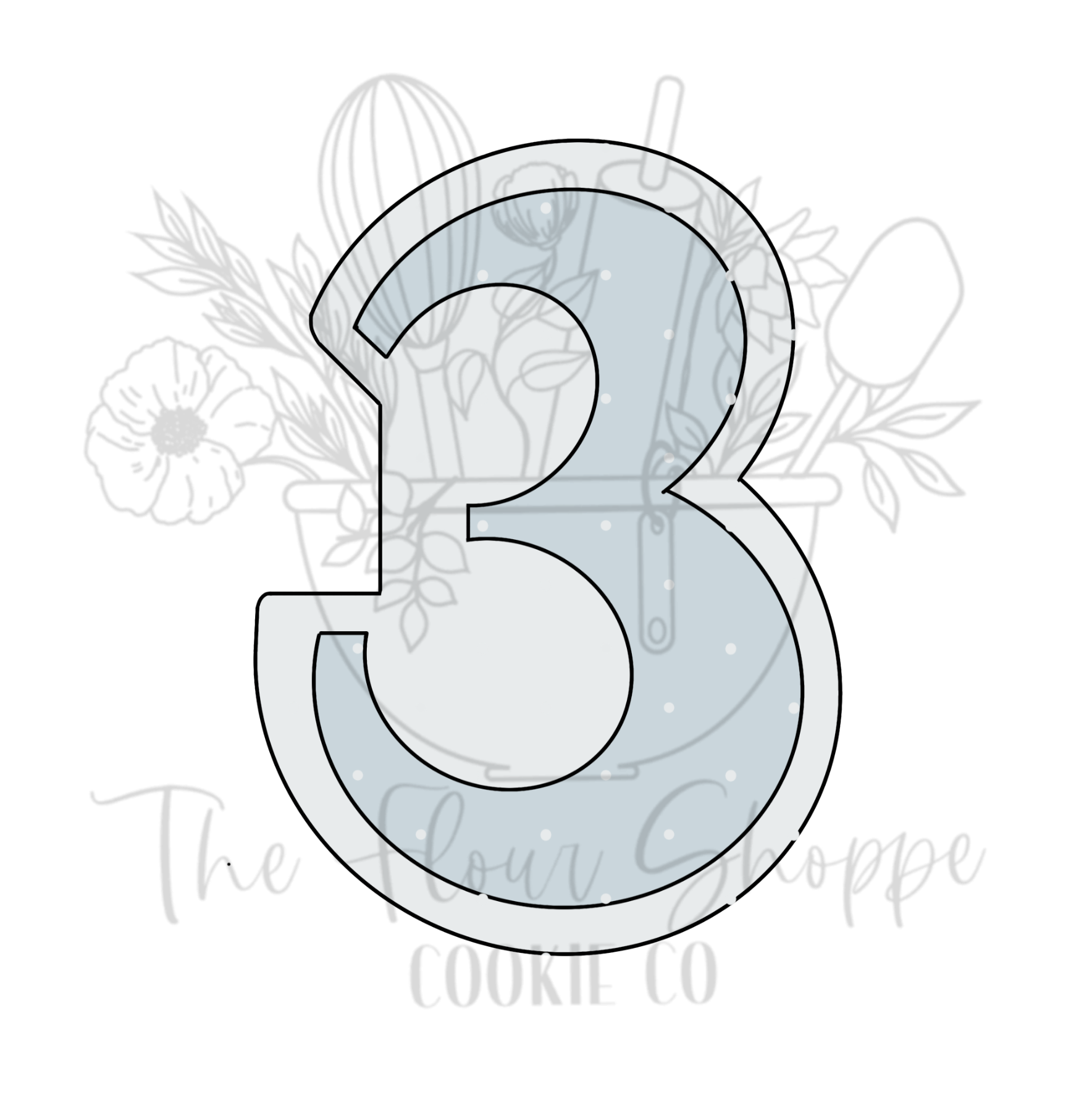 Number 3 Cookie Cutter STL