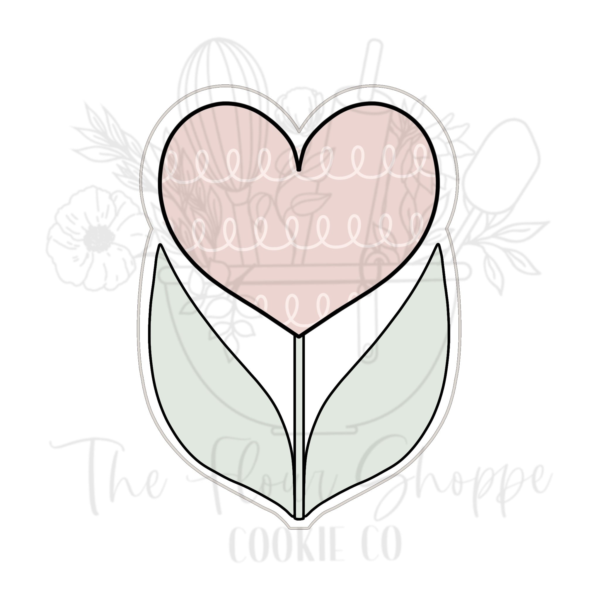 Heart Flower Cookie Cutter STL