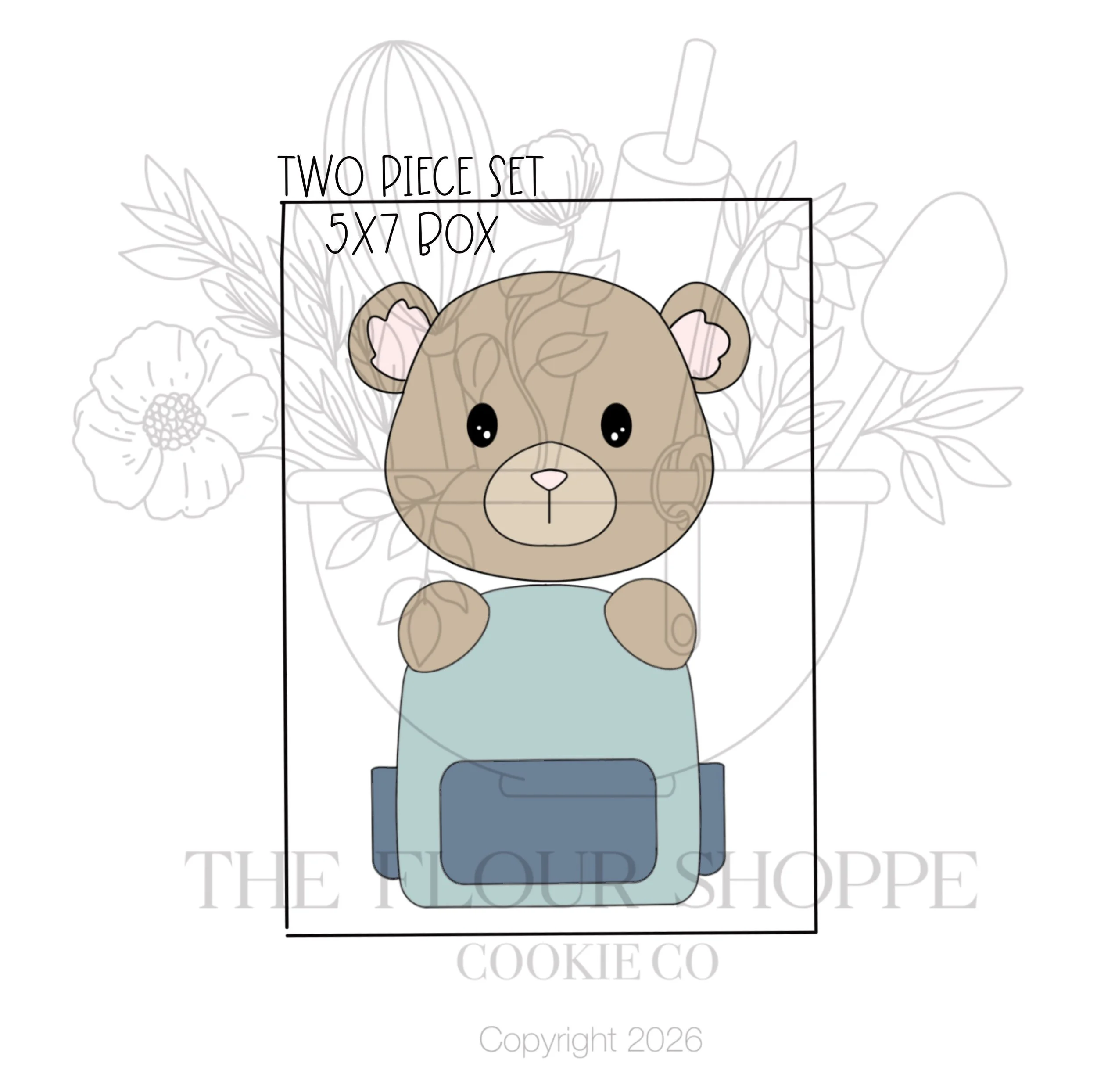 Bear with Backpack Cookie Cutter STL