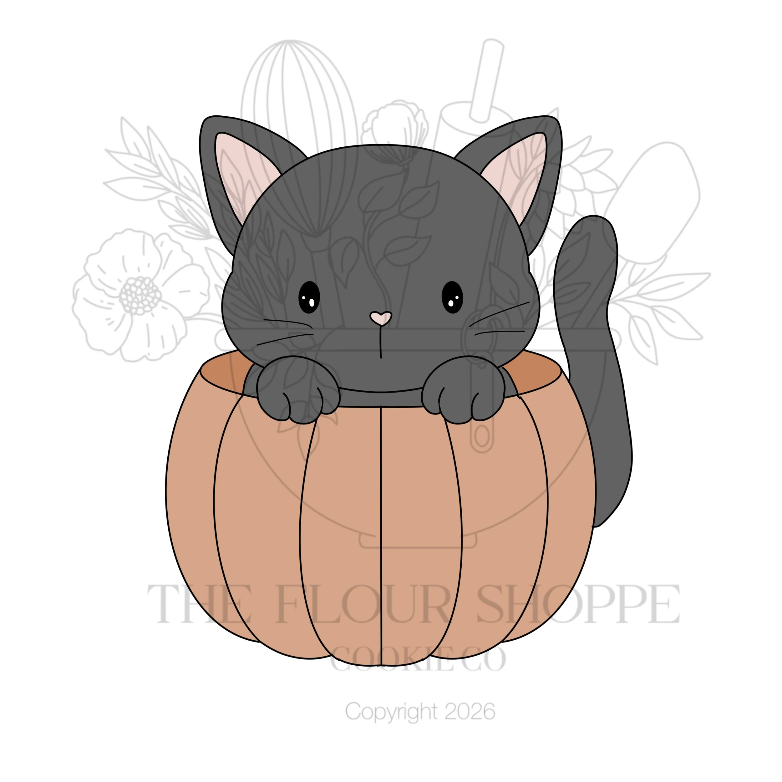 Cat in Pumpkin Halloween Cutter STL