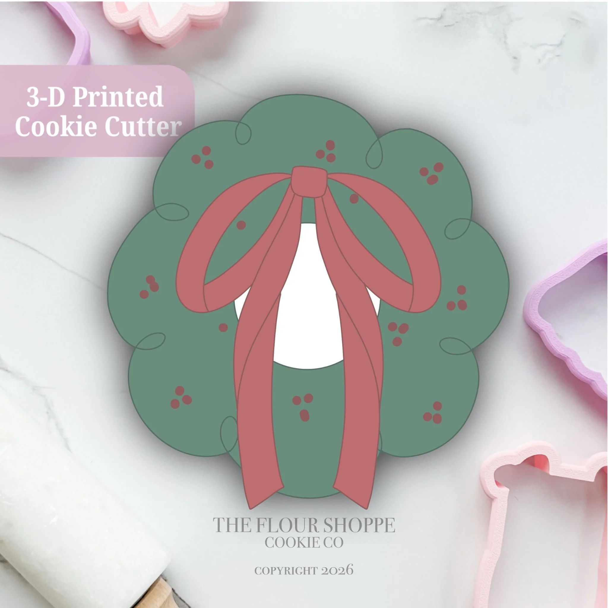 Wreath 9 Cookie Cutter STL