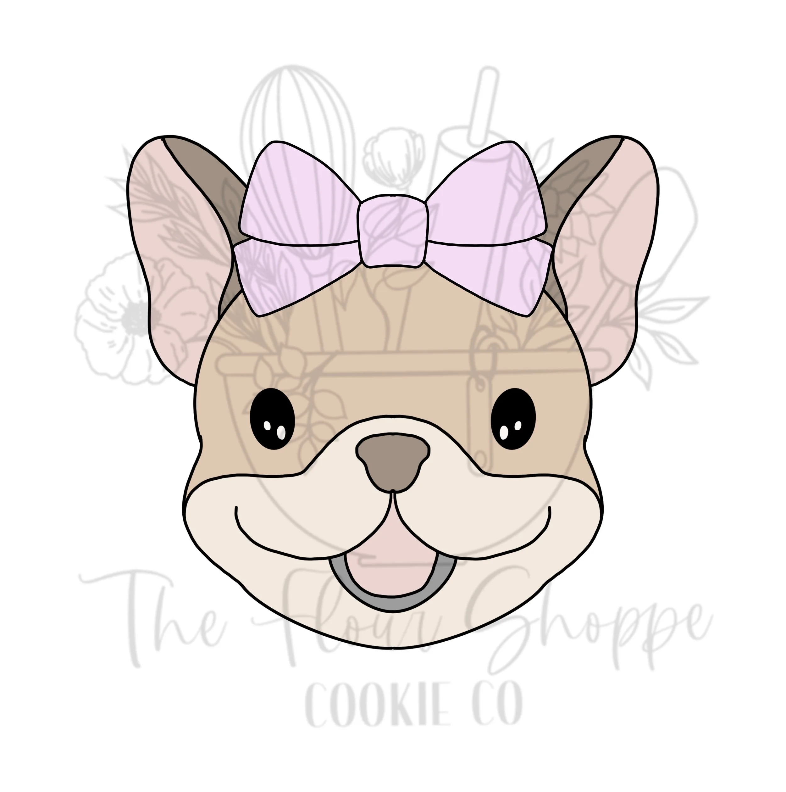 French Bulldog with Bow Valentine's Animal Cookie Cutter STL