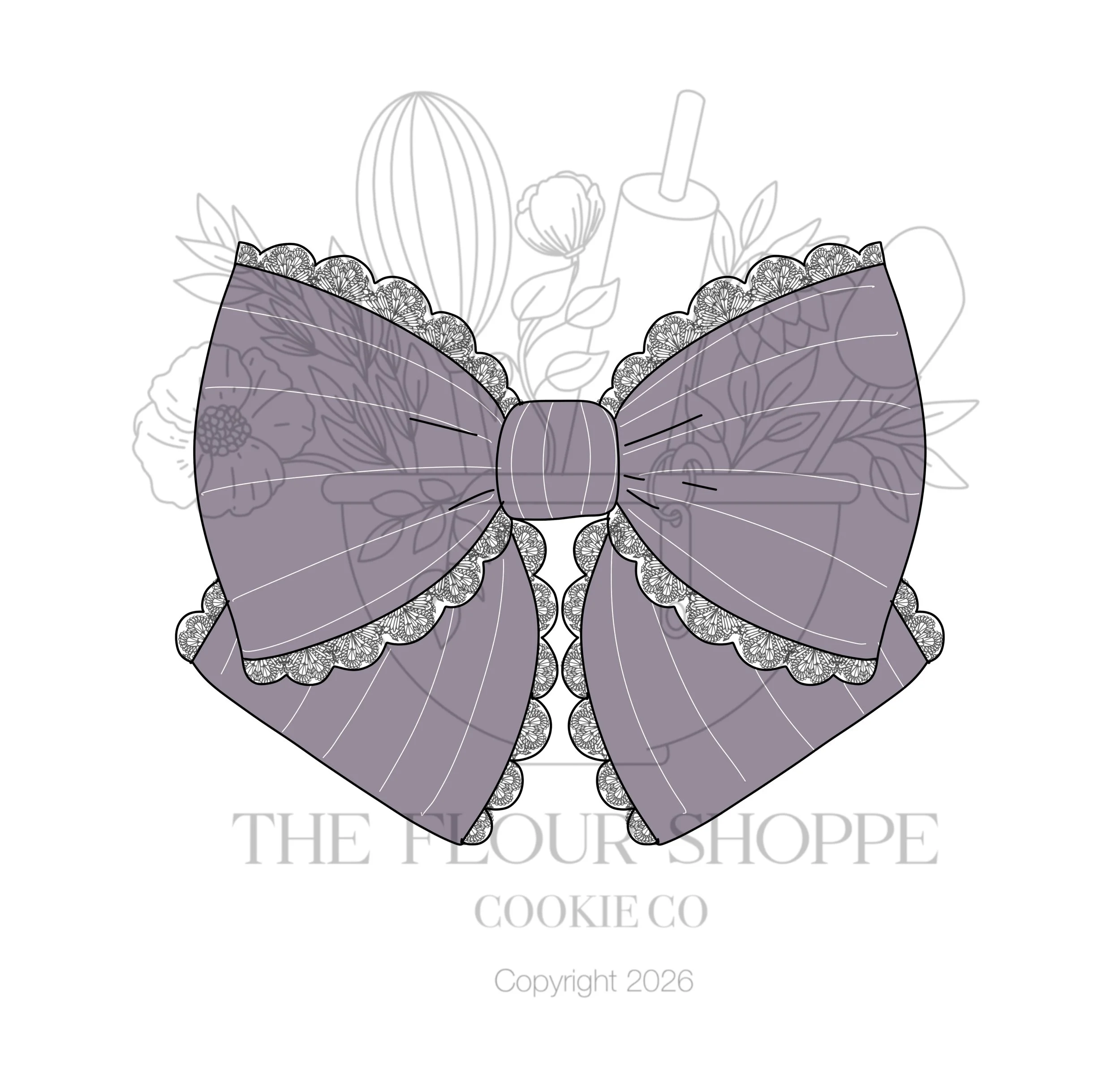 Scalloped Bow 2 Cookie Cutter STL