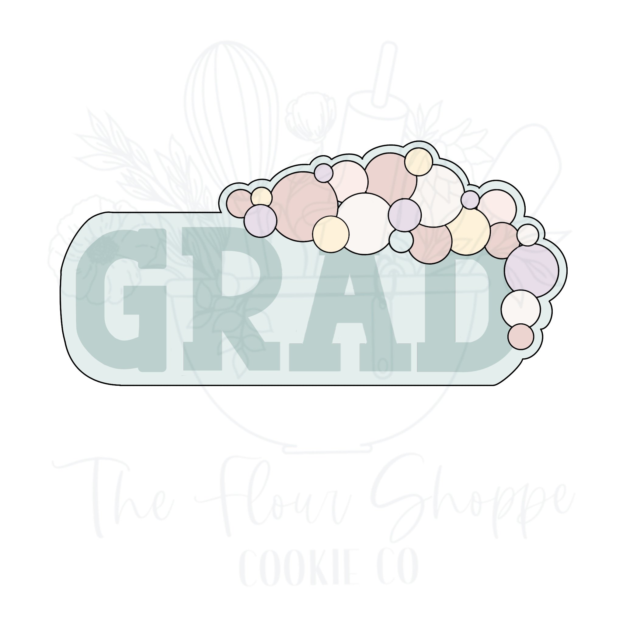 GRAD Balloon Graduation Cookie Cutter STL