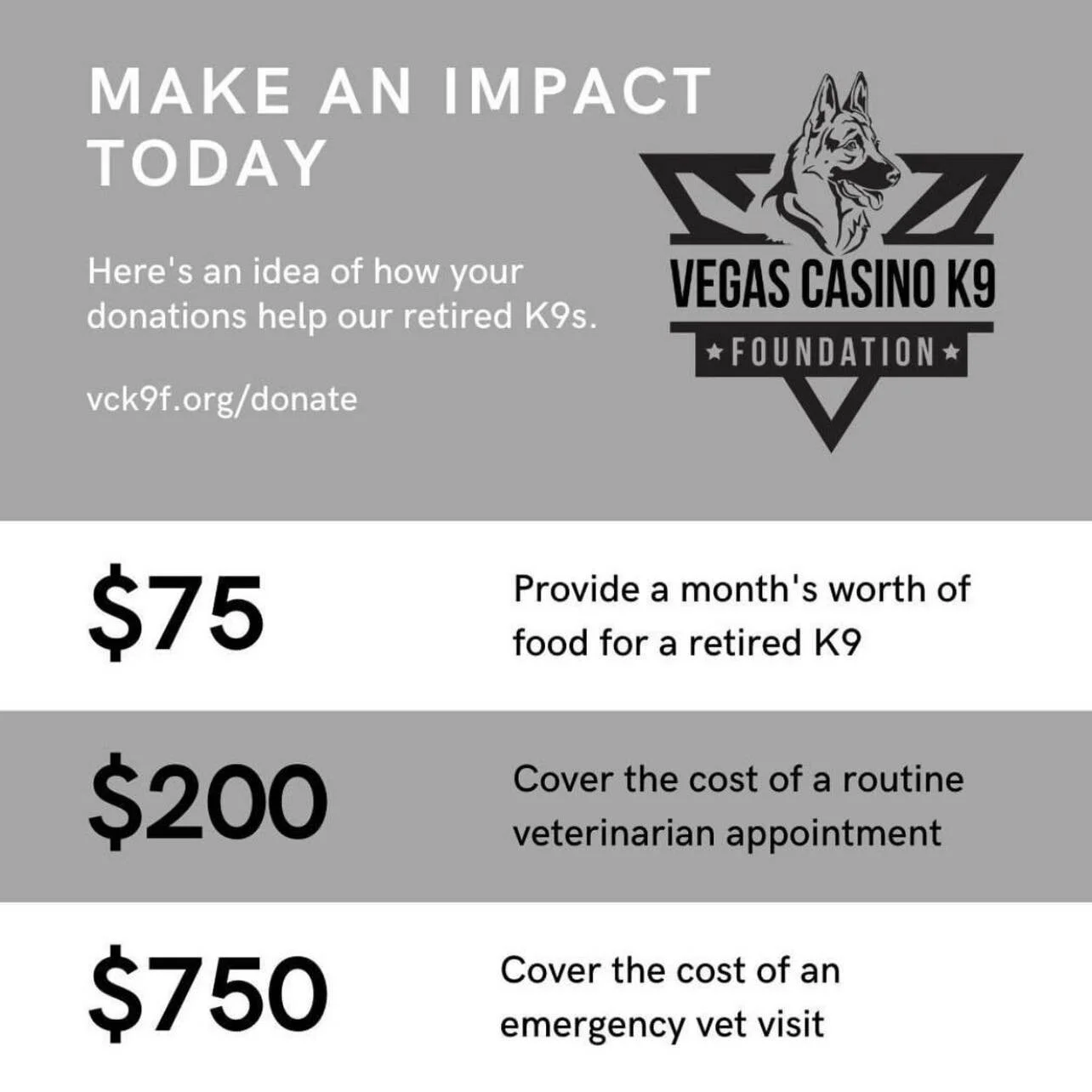 Make a difference in a K9s life today at vck9f.org/donate