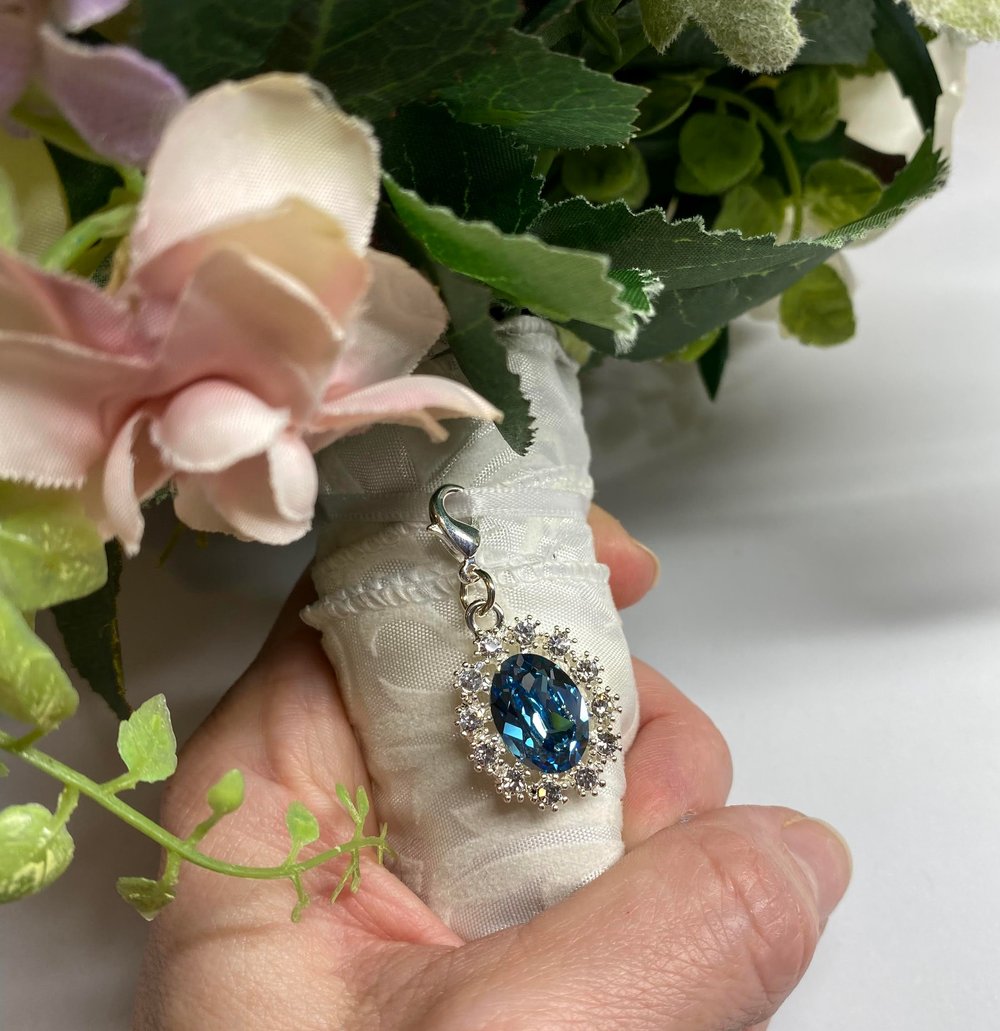 Showstopper! Something New, Something Blue: Gift for Bride, Wedding Gown  Charm, Bouquet Charm — Violets & Vows