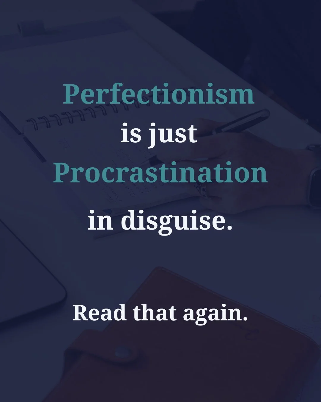 Perfectionism wears a clever disguise, it looks like ambition, but it&rsquo;s often fear.

Fear of getting it wrong, being judged, not being good enough.

The truth is you don&rsquo;t build confidence by waiting until you&rsquo;re ready.

You build i