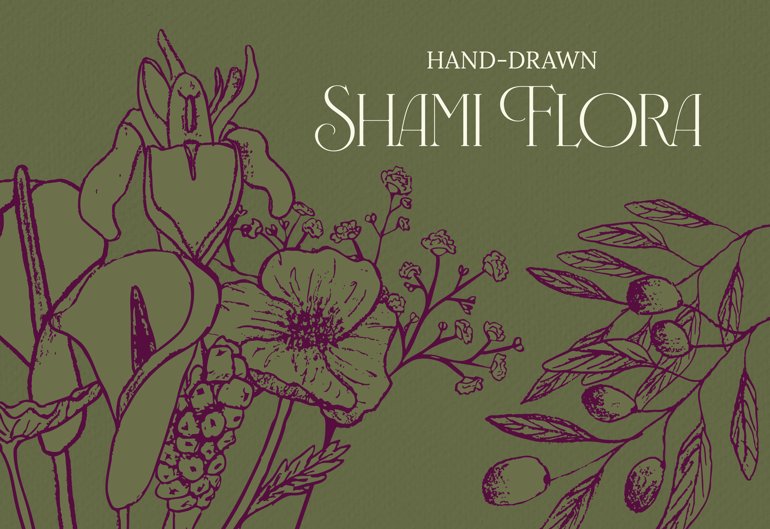 Hand-Drawn Shami Flora