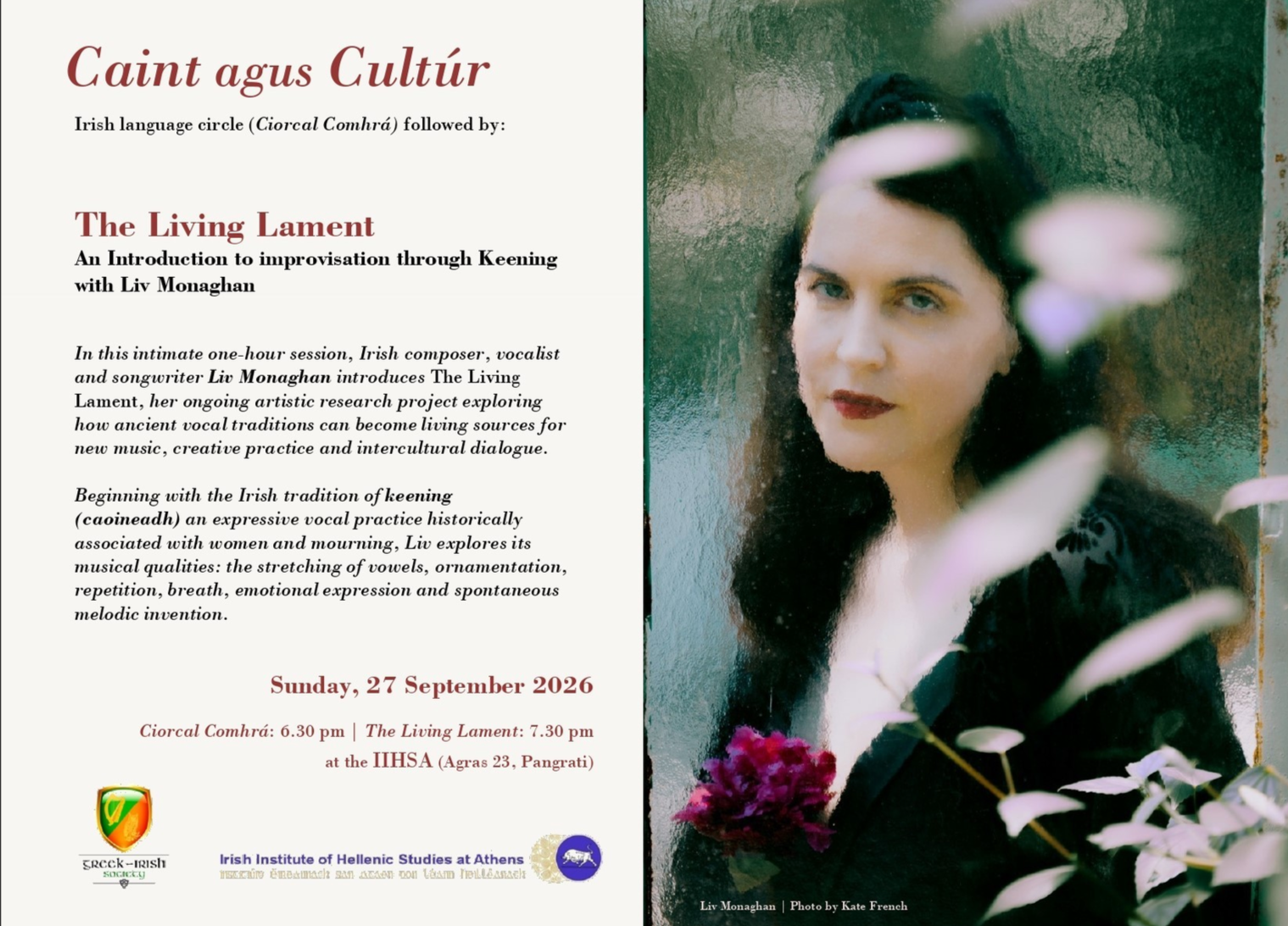 Ciorcal comhrá&nbsp;(Irish-language circle) &amp; Liv Monaghan’s The Living Lament project