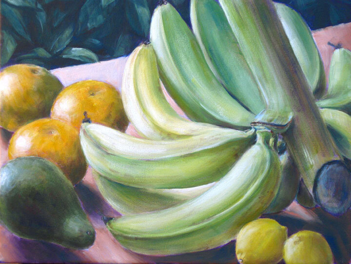 Bermuda Harvest - acrylic on canvas, SOLD.