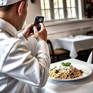 Side-by-side comparison of DIY and professional food photography for restaurant branding