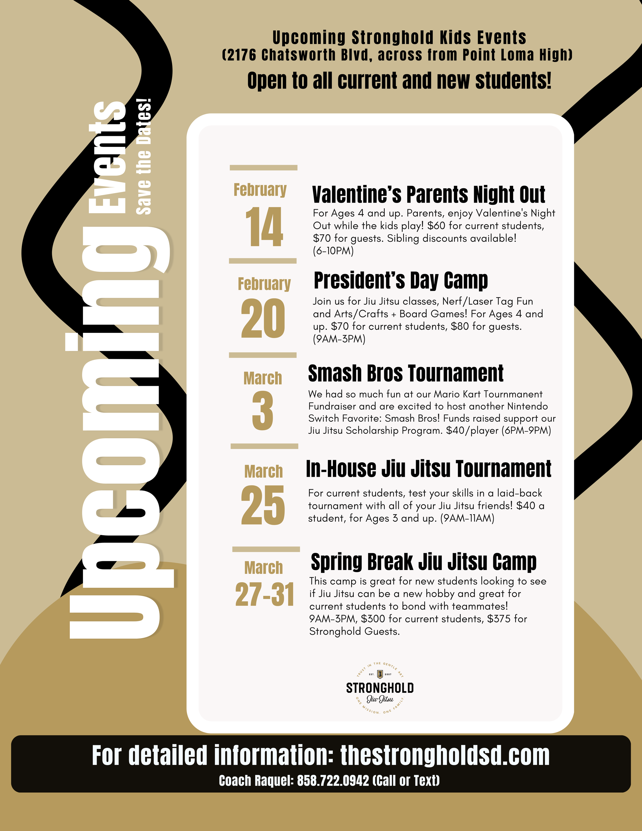 Upcoming Stronghold Kids Events